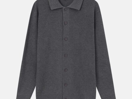 Men Knitted Fabric Plain Sweater