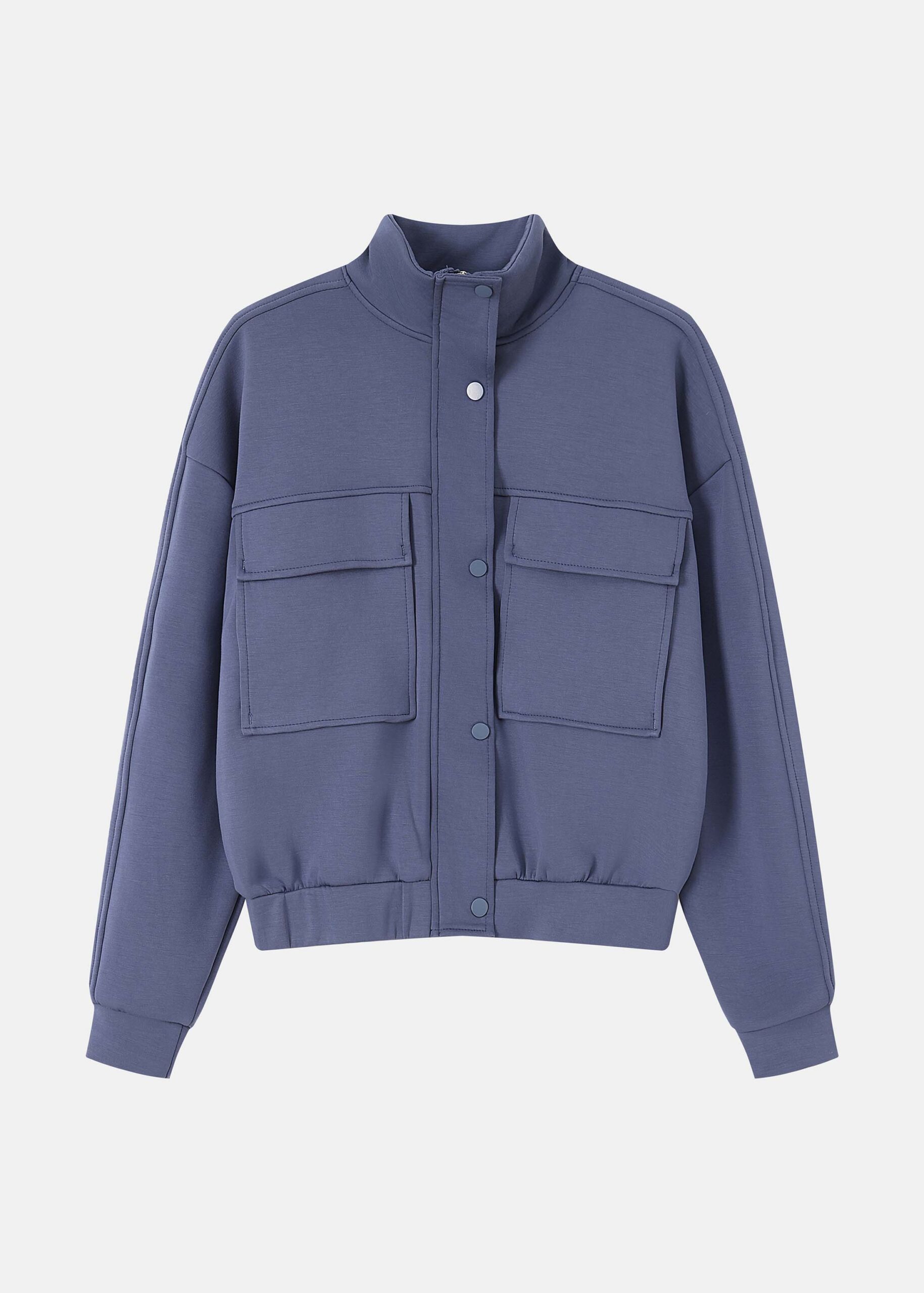 6225203014785-a Women Plain Scuba Fabric Track Jacket - Image 1