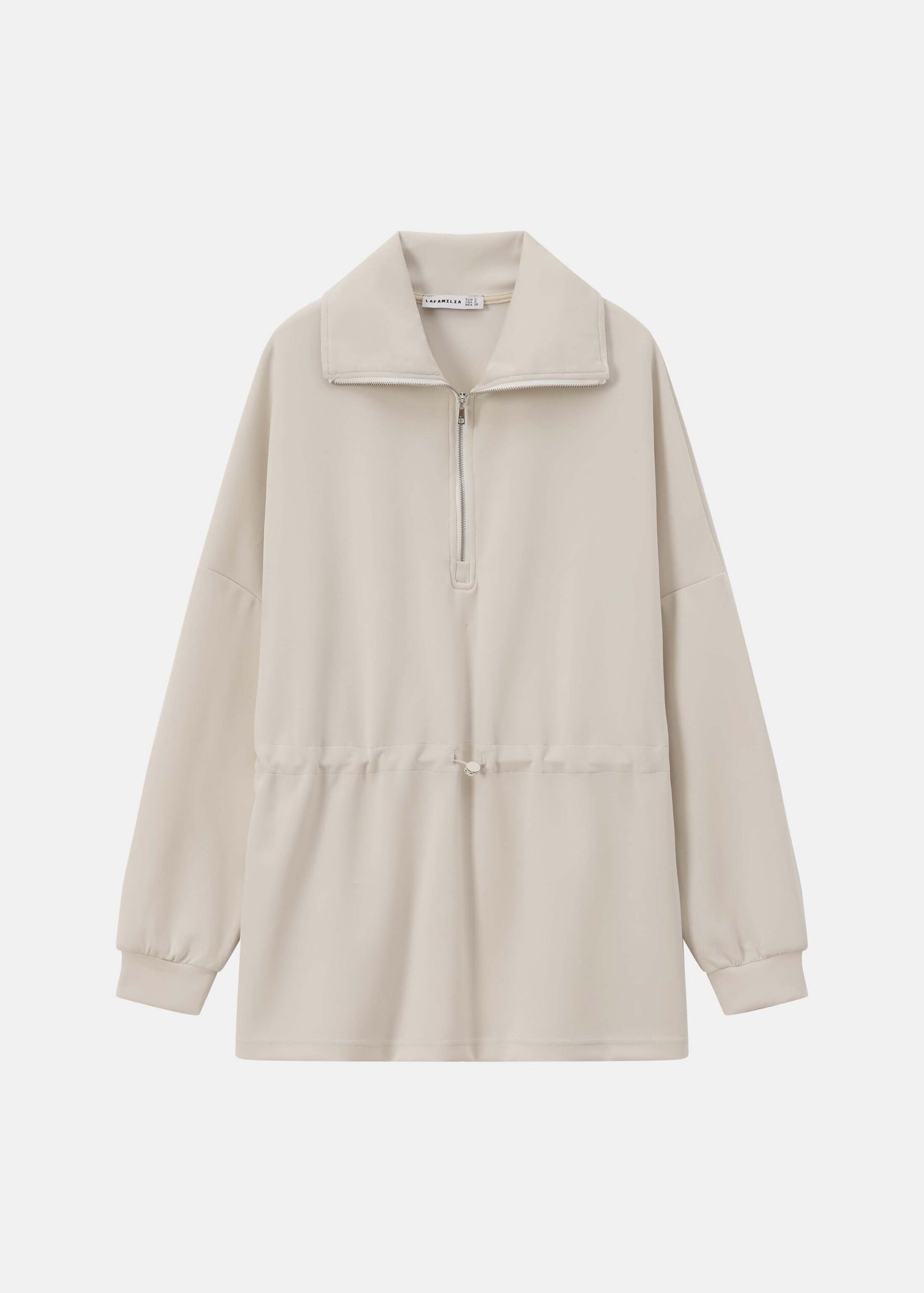 6225216036162-a Women Plain Long Scuba Fabric Blouse - Image 1