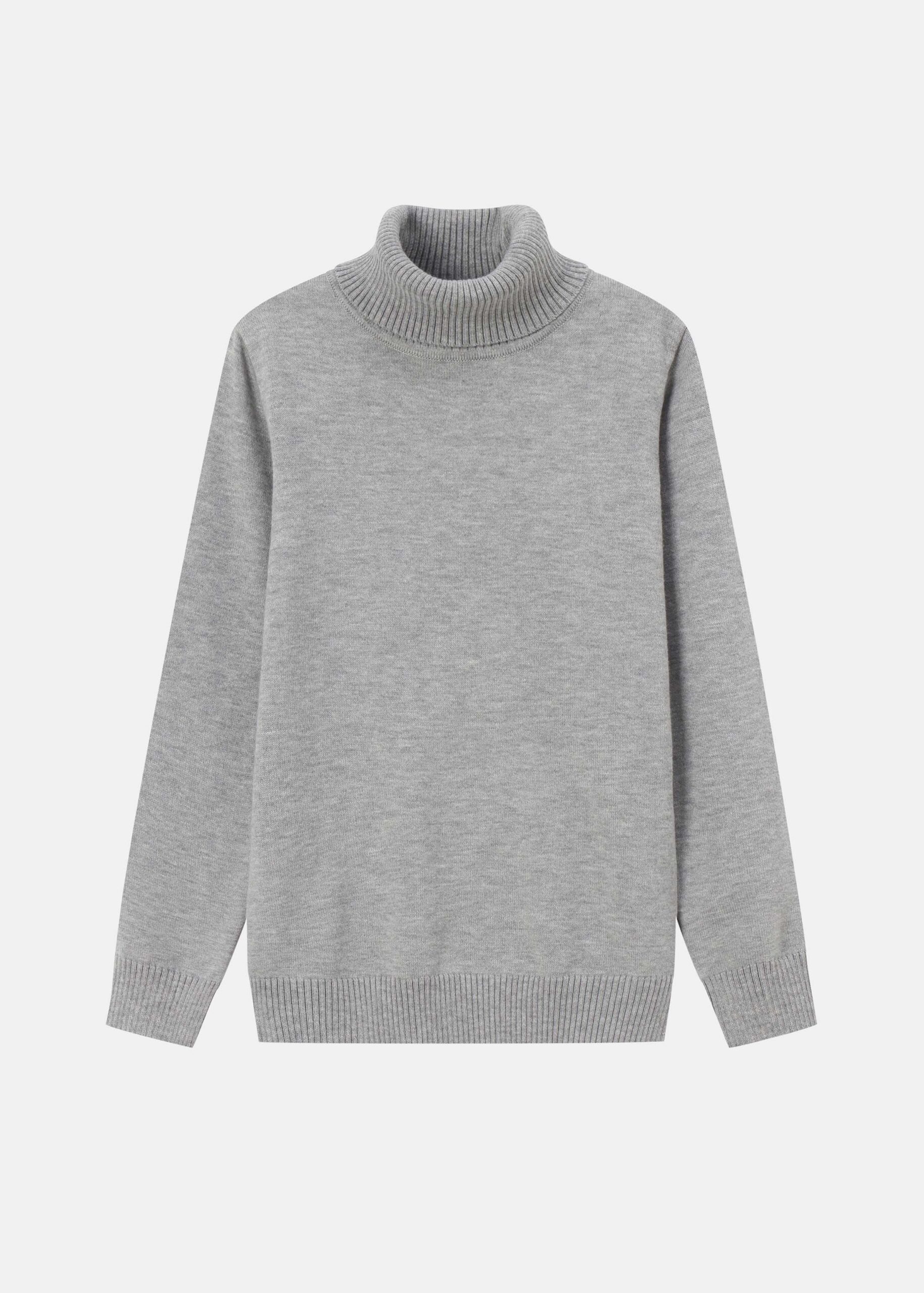 6225316028118-a Kids Boy Turtleneck Plain Blouse - Image 1