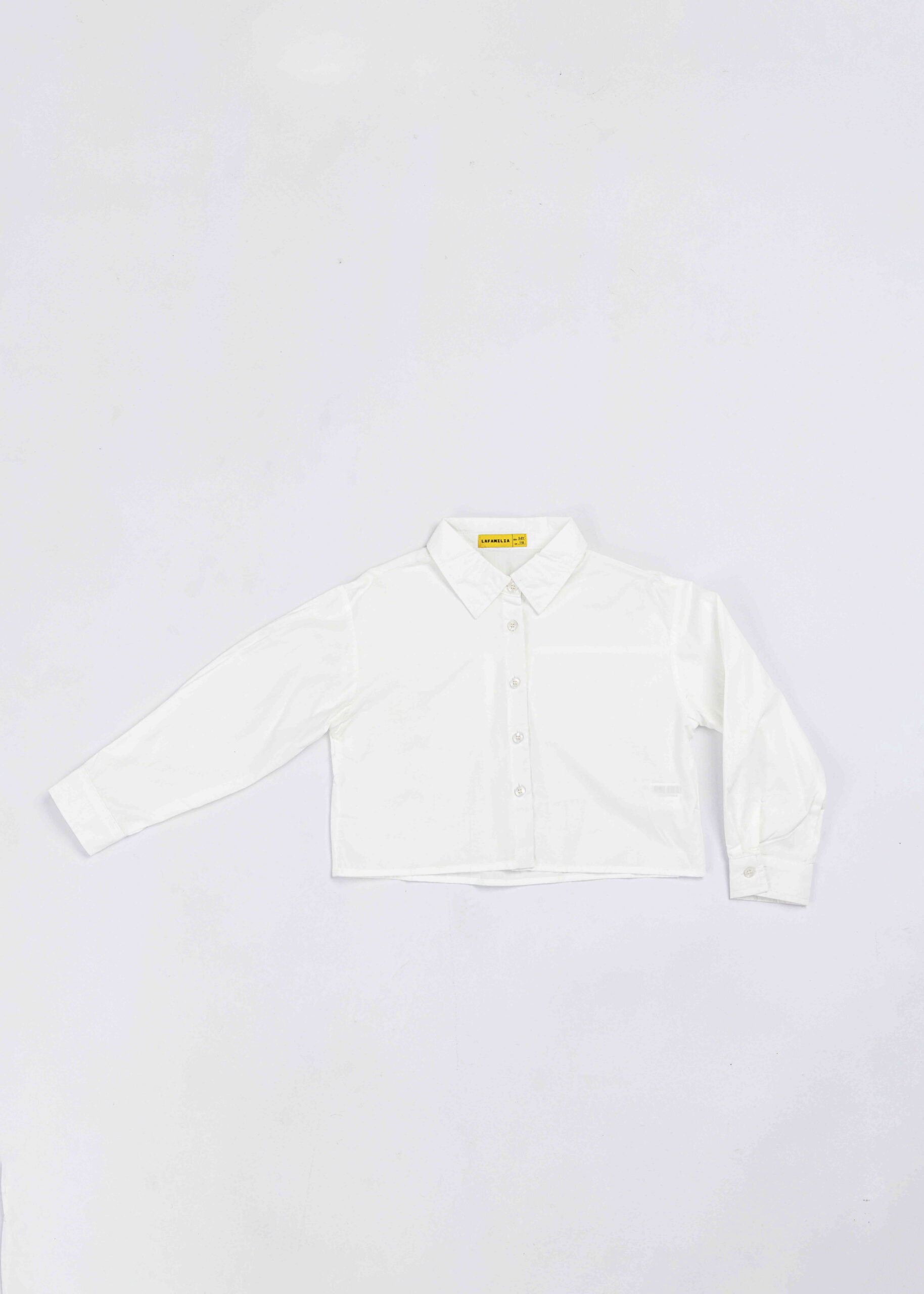 6225404001602-a Kids Girl Cropped Plain Shirt - الصورة 1