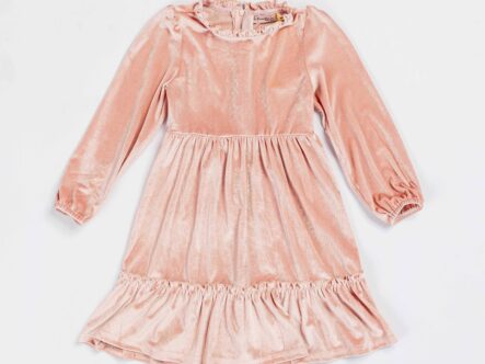 Kids Girl Velvet Ruffled Dress