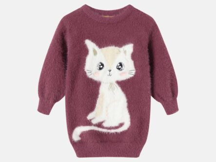 Kids Girl Hairy-Knitted Short Dress