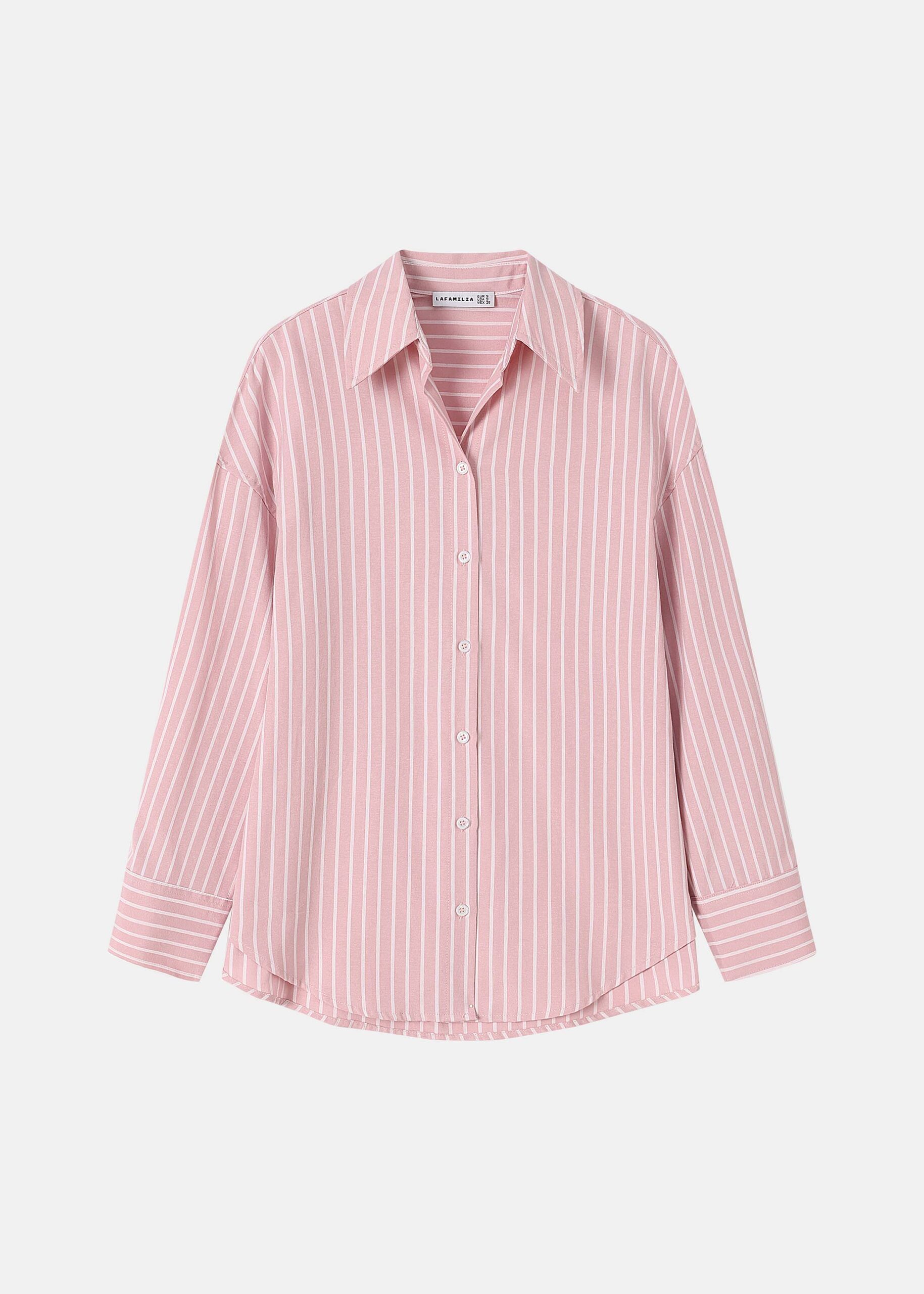 6126204015313-a Women Oversized Striped Shirt - Image 1