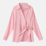 Women Asymmetric Buckle Shirt