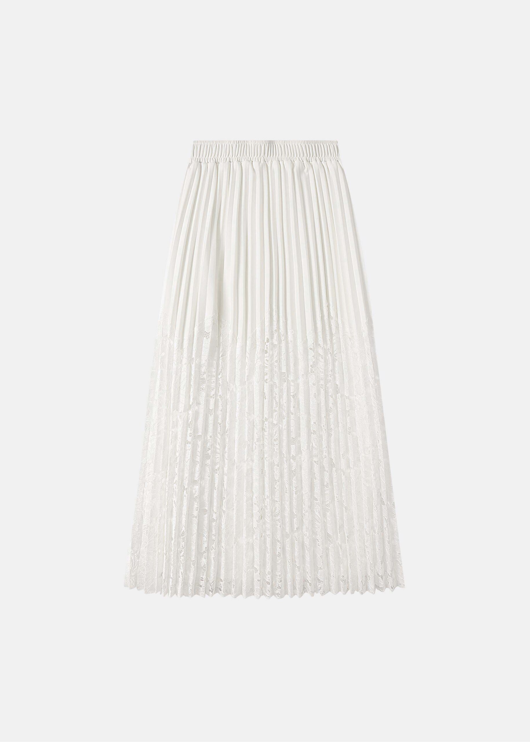 6126211021402-a Women Pleated Lace Maxi Skirt - Image 1