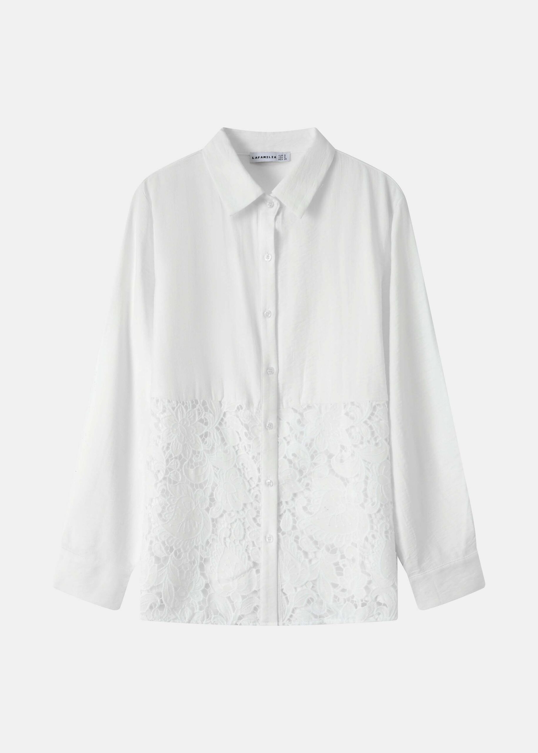 6126204062102-a Women Classic Lace Panel Shirt - Image 1