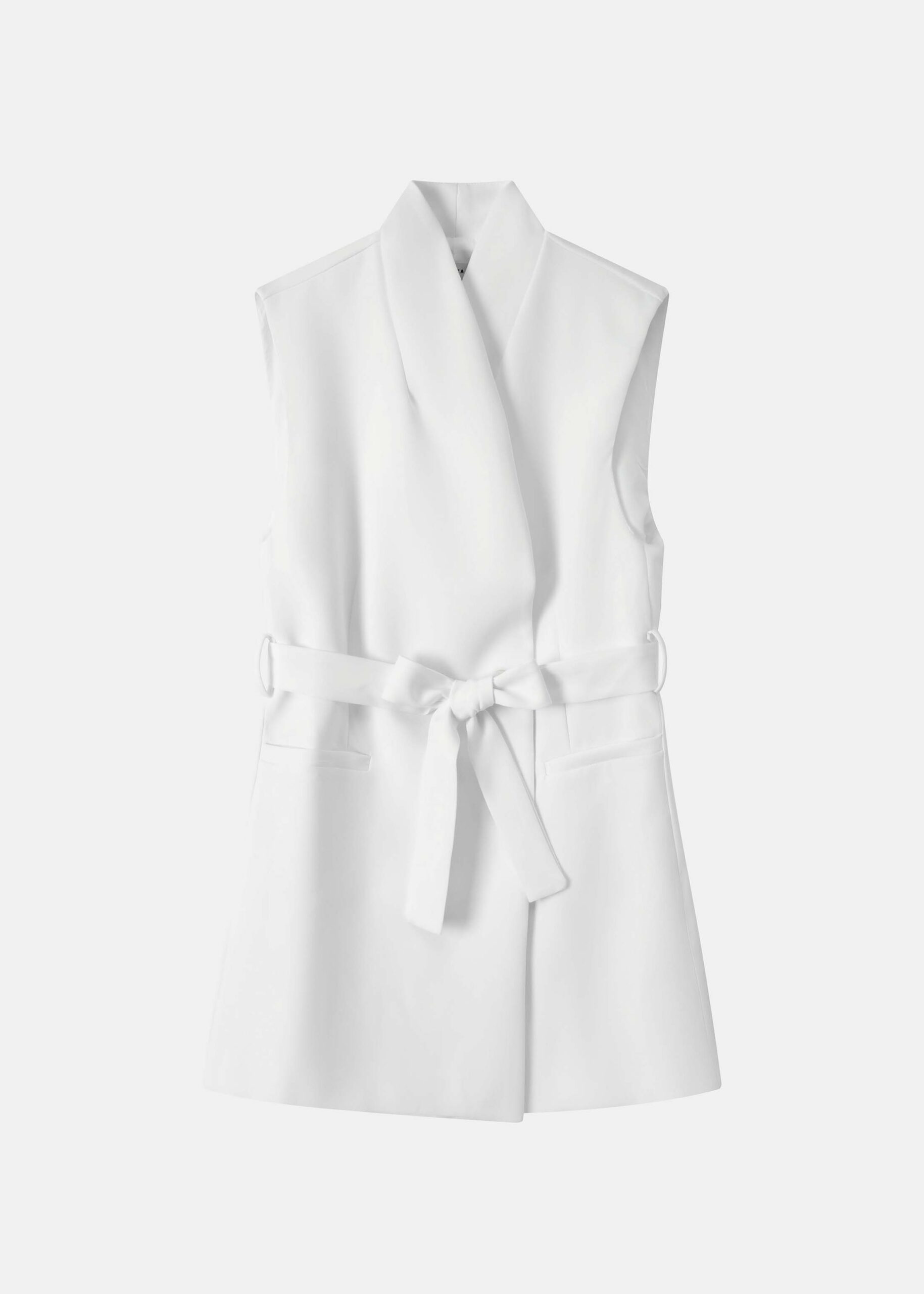 Women Sleeveless Belted Vest