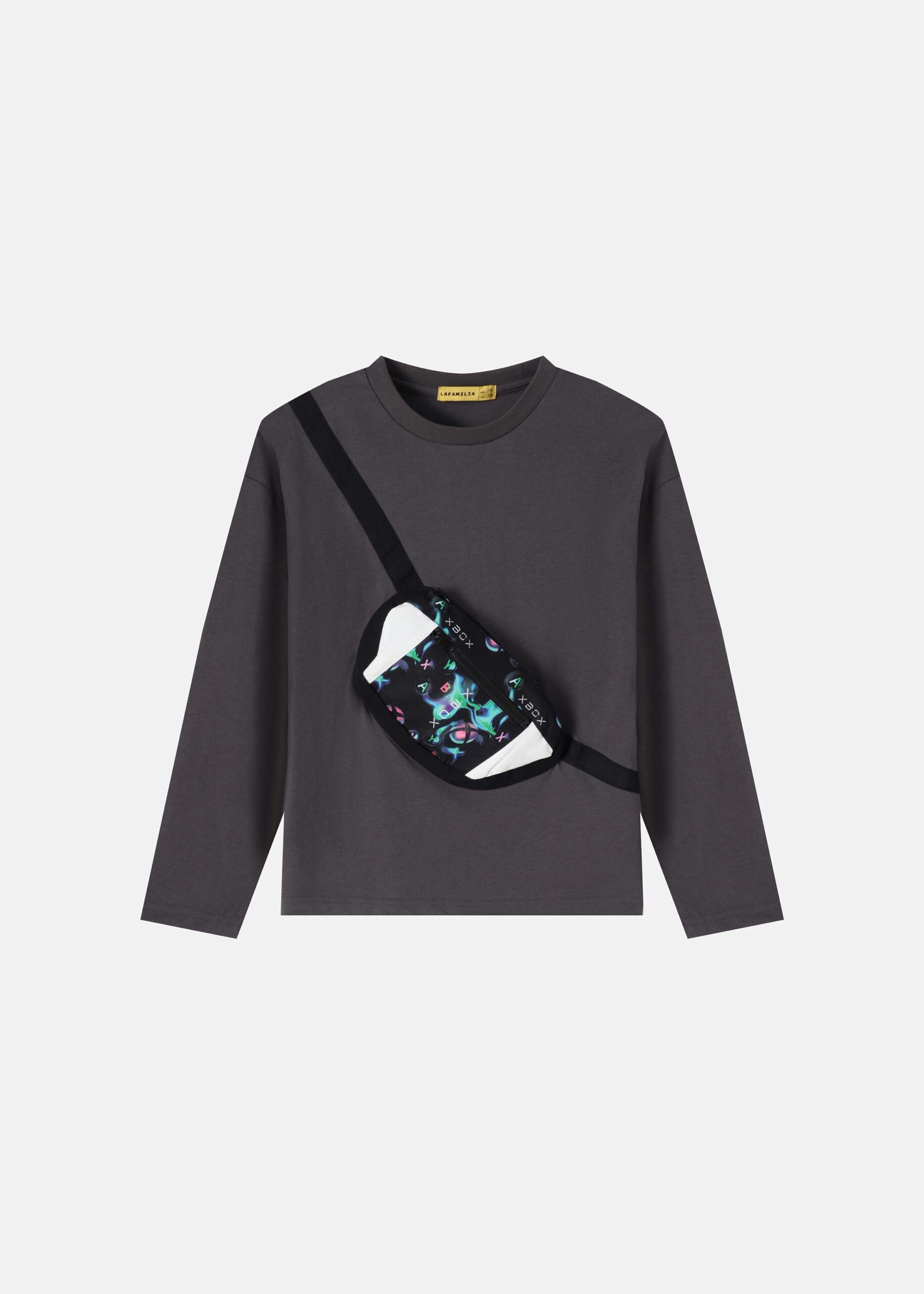 6126316005919-a Kids Boy Built-in Crossbody Bag Blouse - Image 1