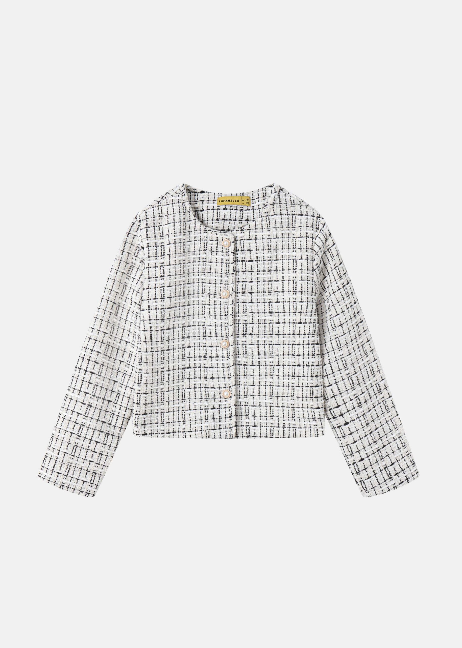 6126403016647-a Kids Girl Checkered Jacket - Image 1