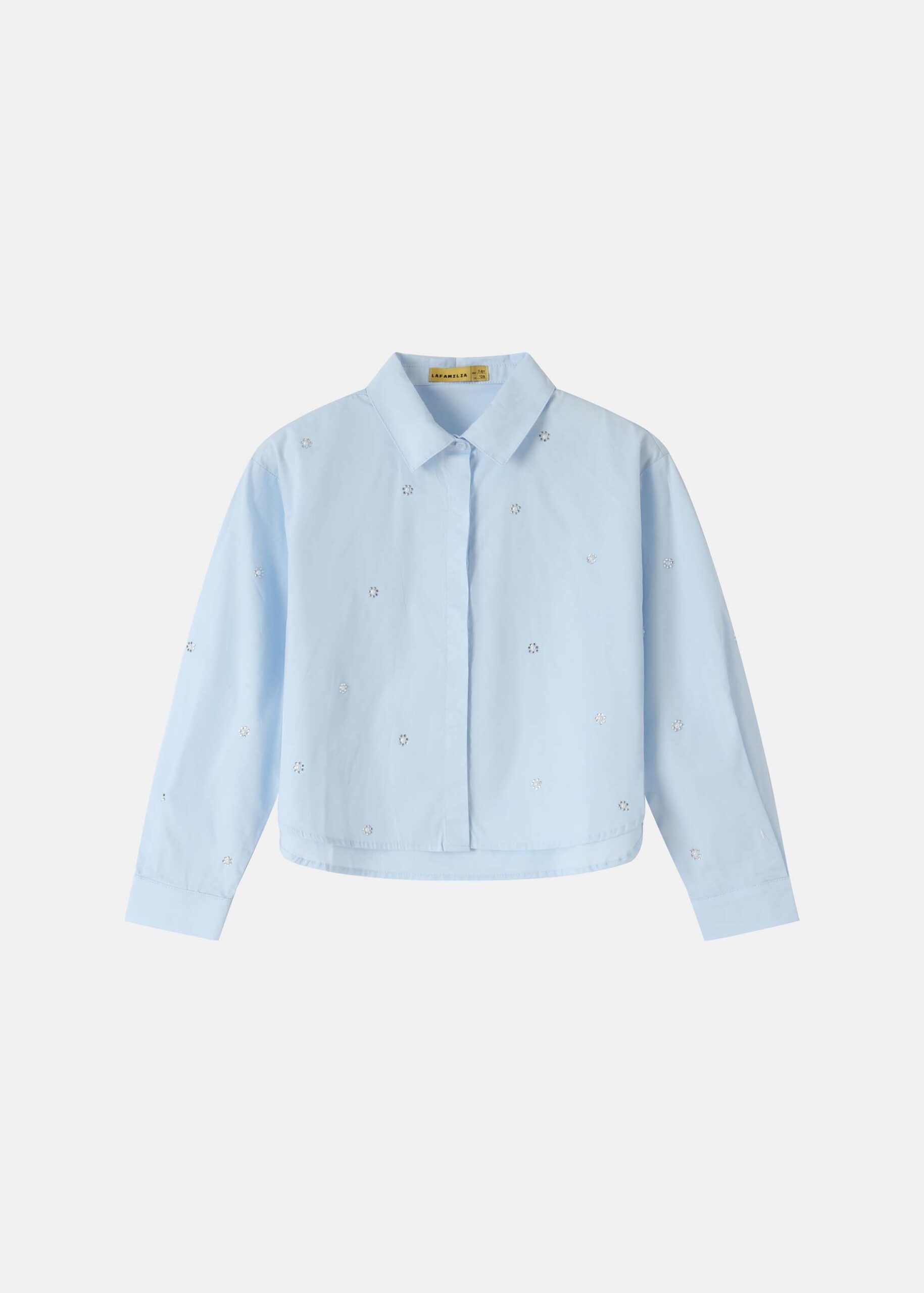 6126404016205-a Kids Girl Strass Decor Shirt - Image 1