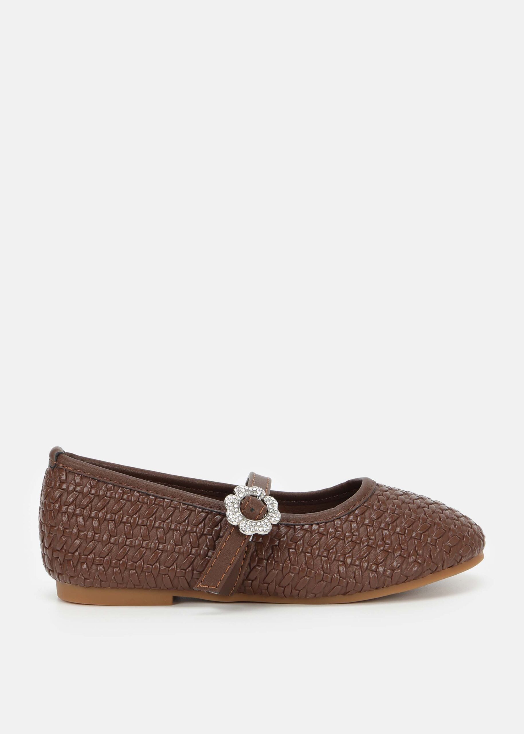 Kids Girl Braided Leather Ballerina