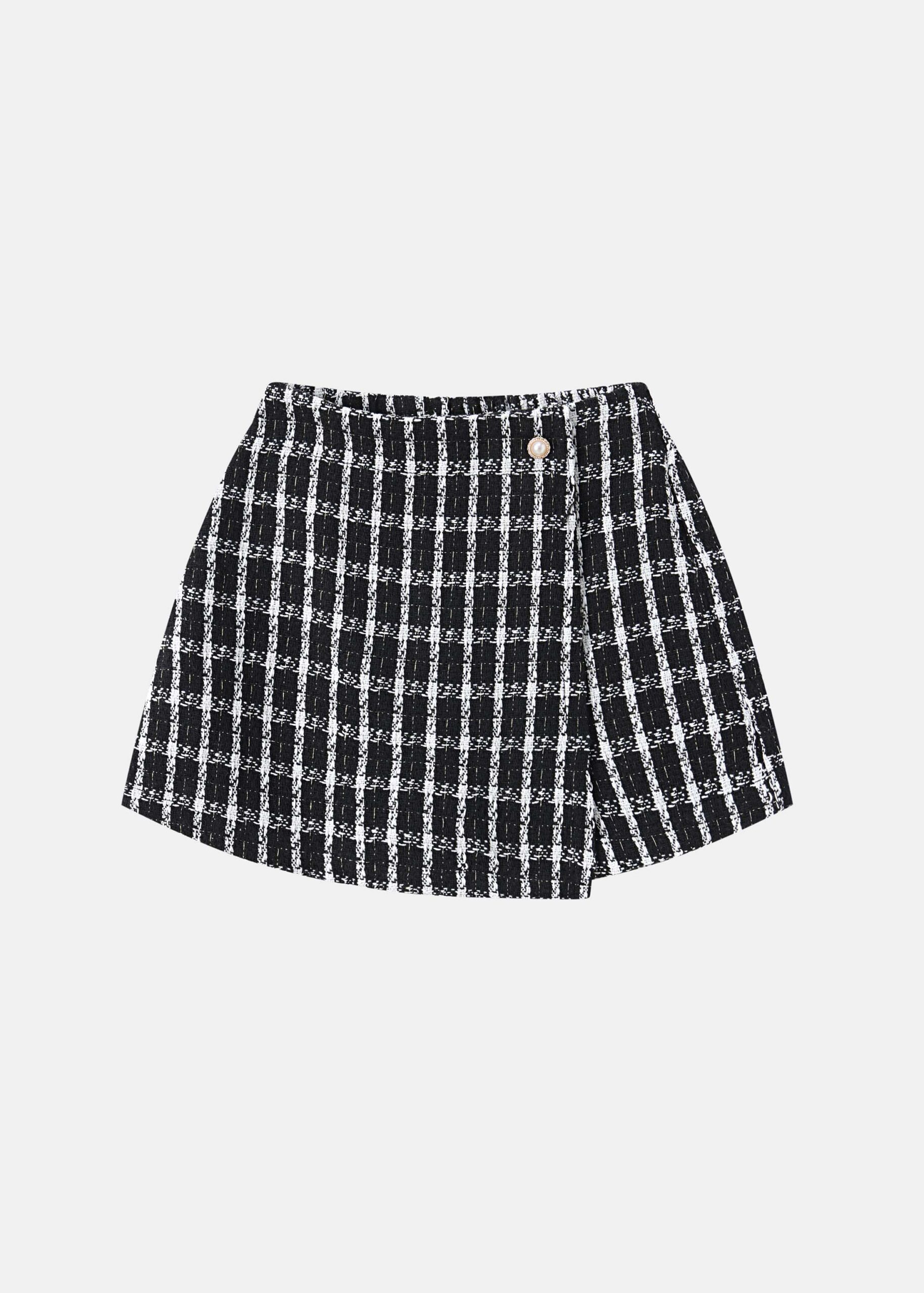 Kids Girl Checkered Skirt-Short