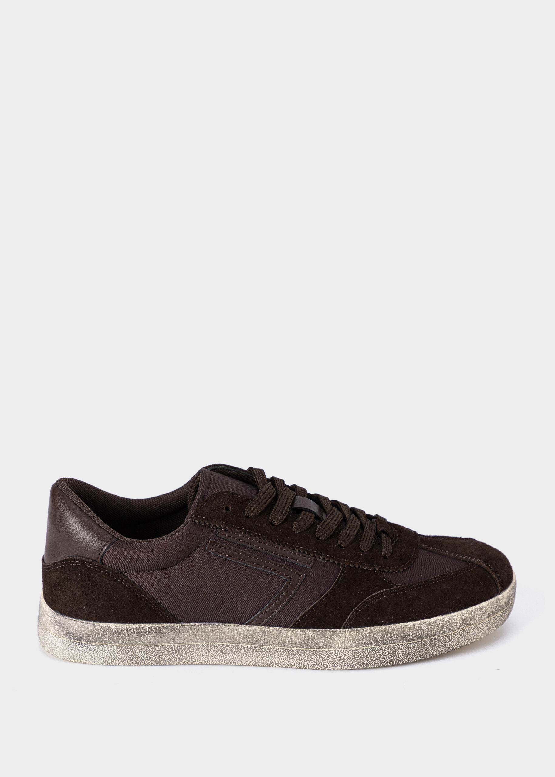 6126113003842-a Men Suede and Fabric Trainers - Image 1