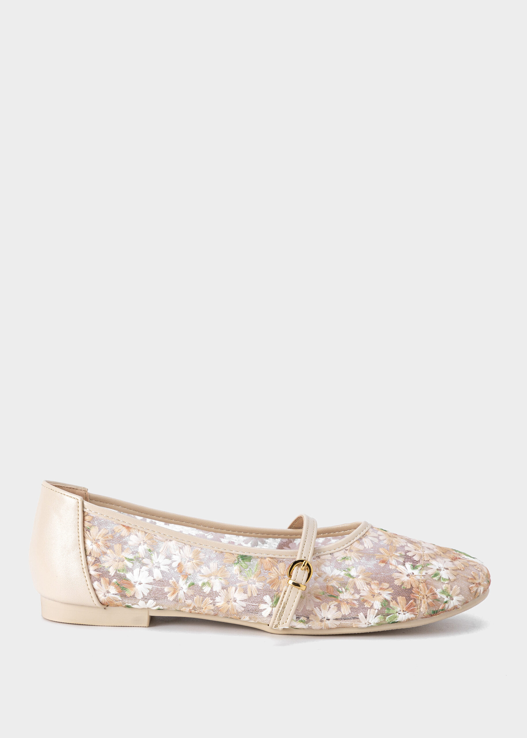 Women Mesh Embroidered Ballerina