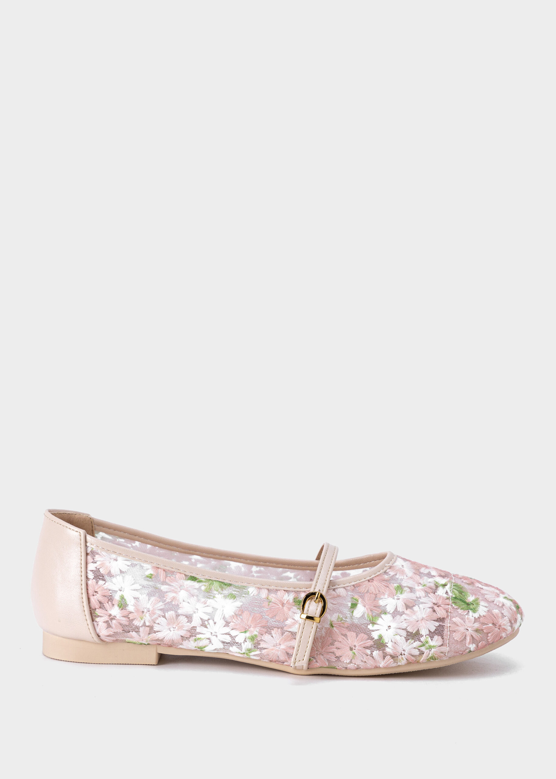 Women Mesh Embroidered Ballerina