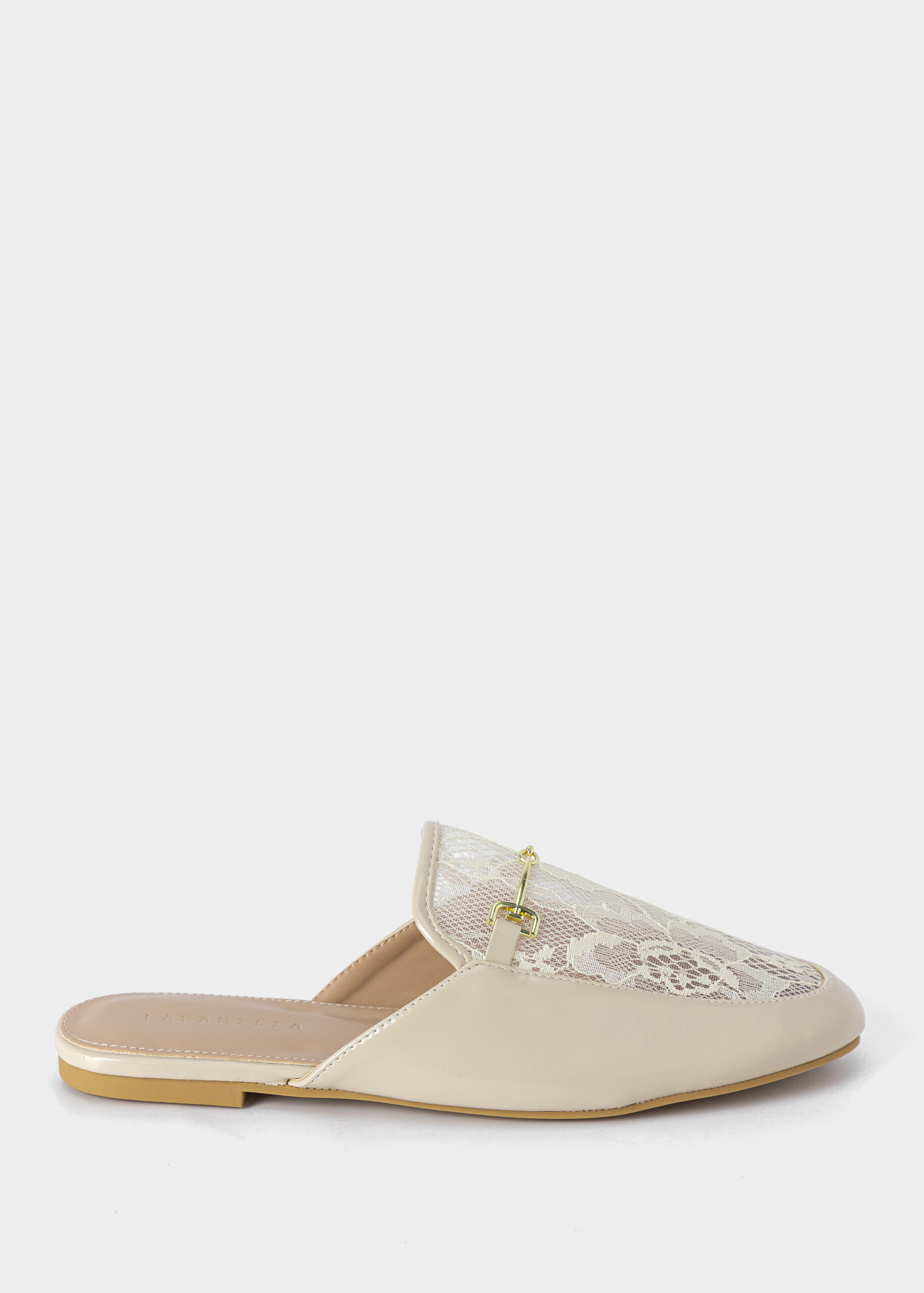 Women Leather and Lace Slipper
