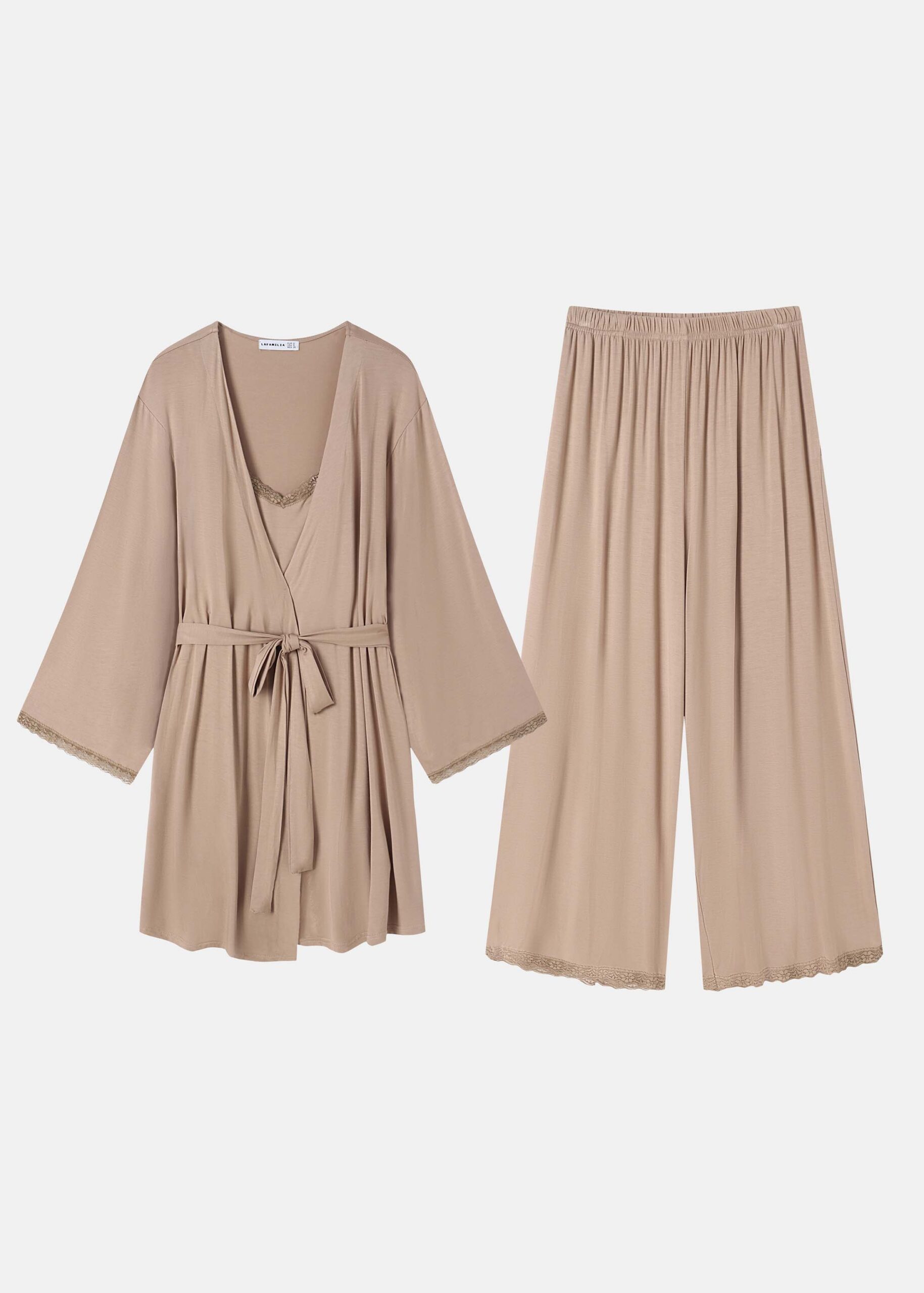 6126224048544-a Women Three pieces Pajama Set - Image 1