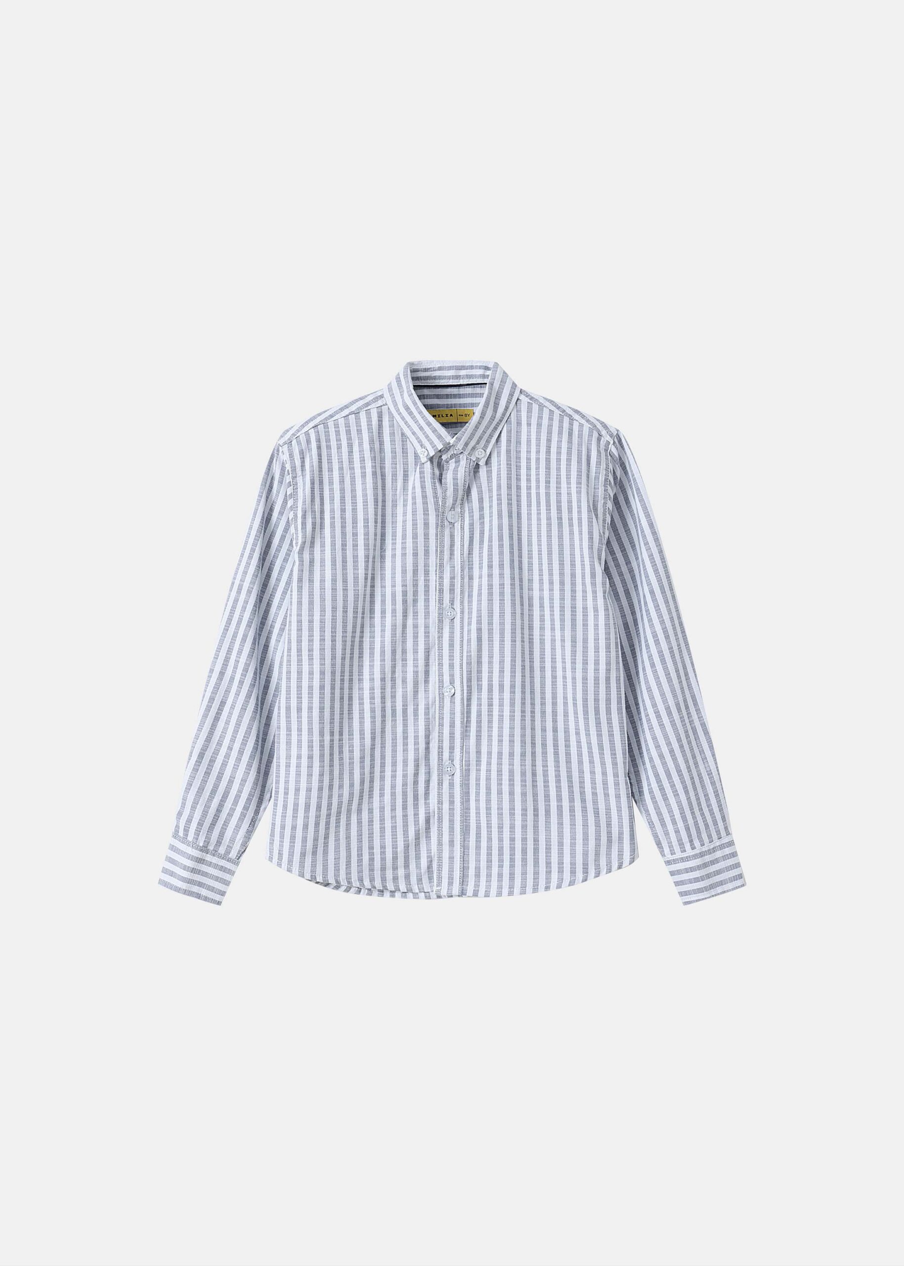 6126304044518-a Kids Boy Striped Shirt - Image 1