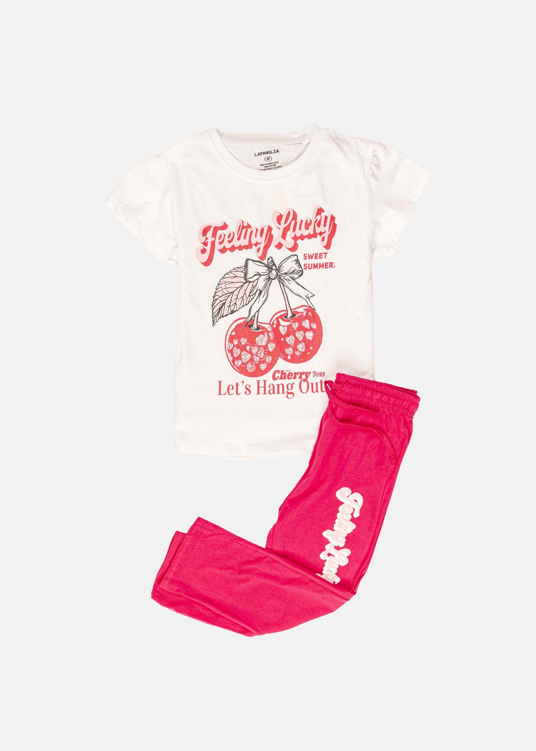 Kids Girl Two-Pieces “Feeling Lucky” Pajama