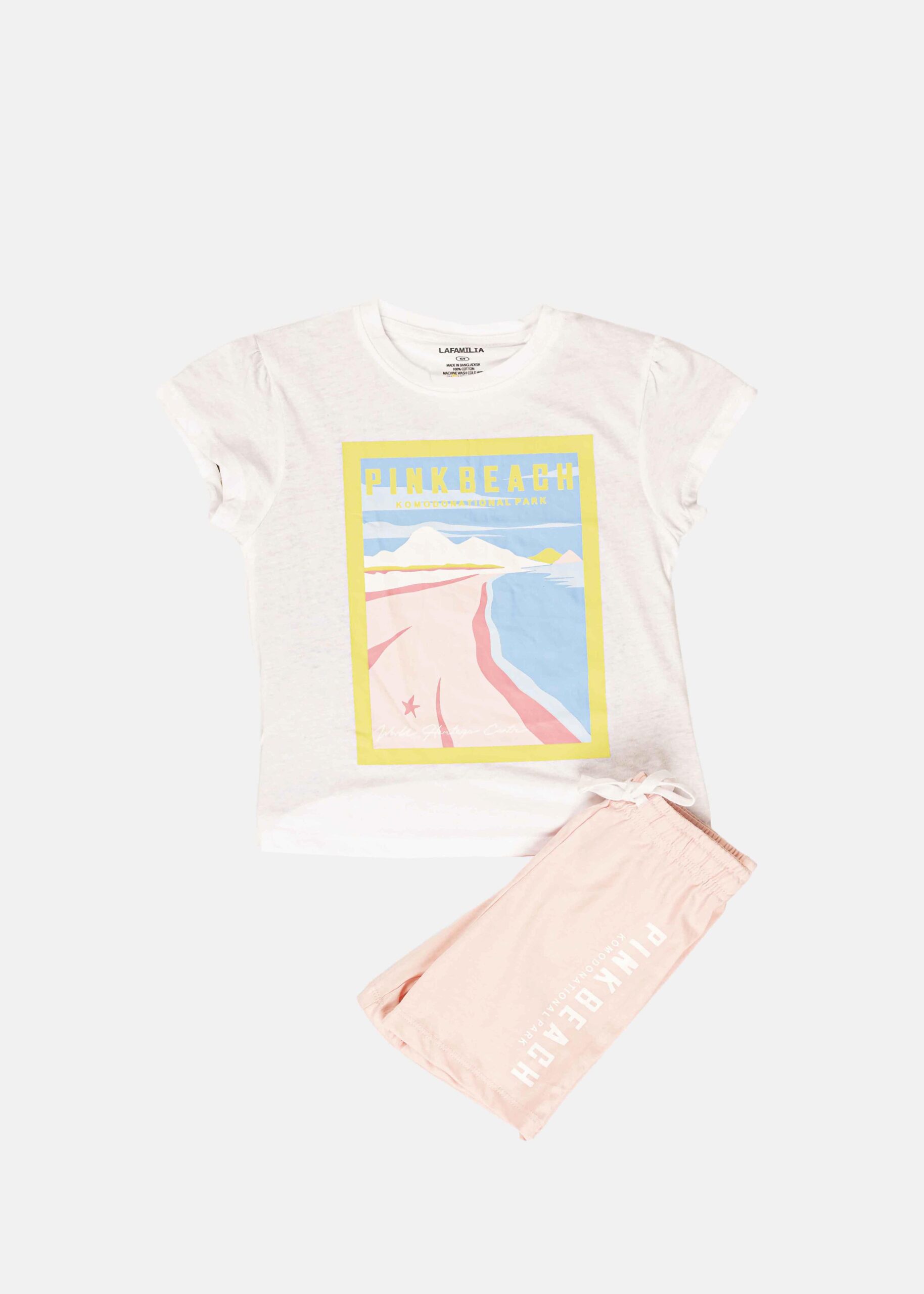 Kids Girl Two-Pieces “Pink Beach” Pajama