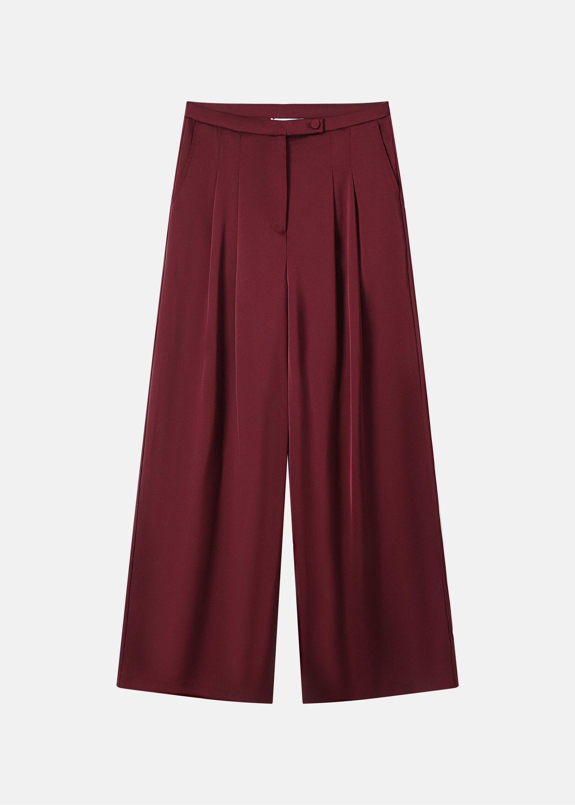 Women Satin Pleated Trouser