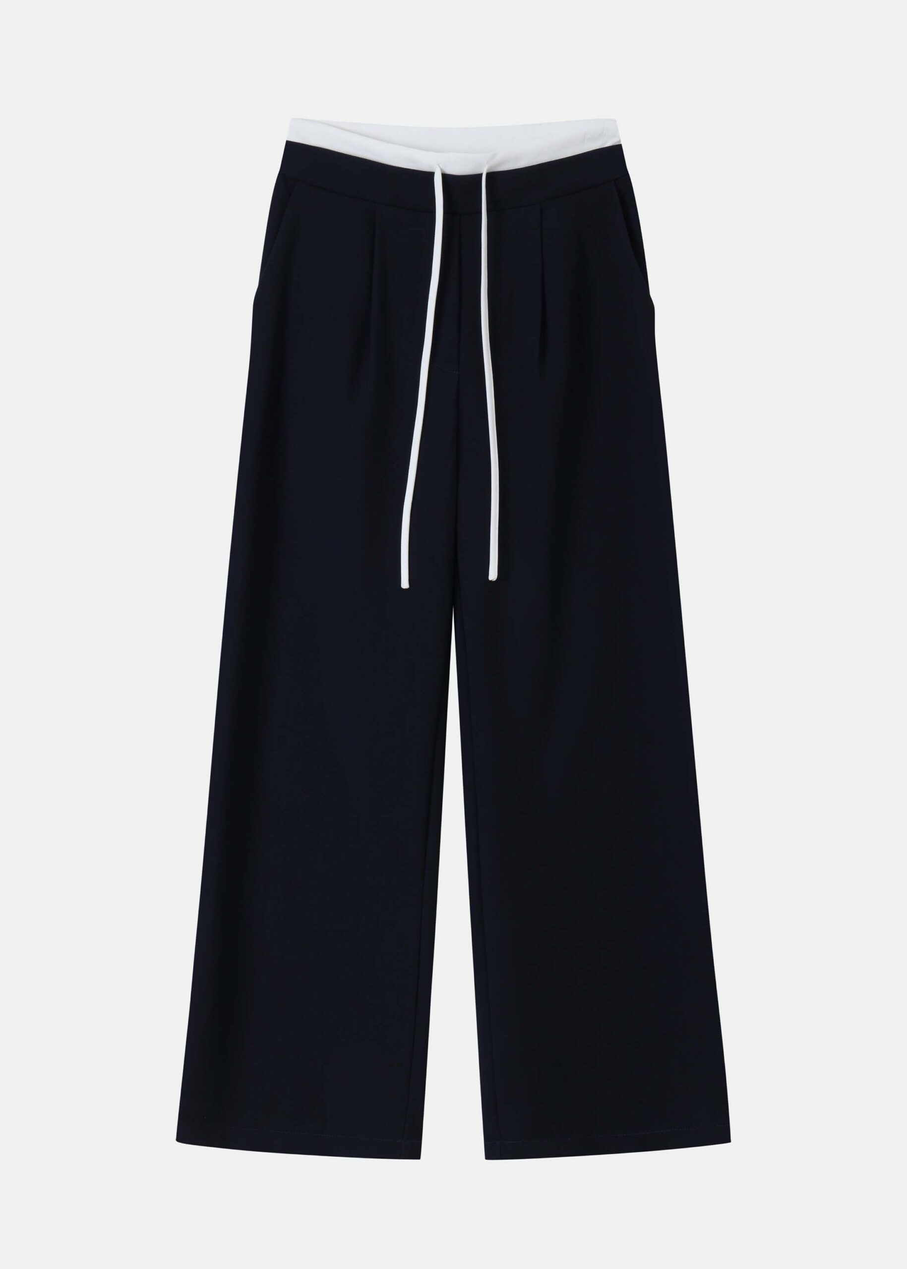 Women Wide-Leg Trouser with Double Waistband