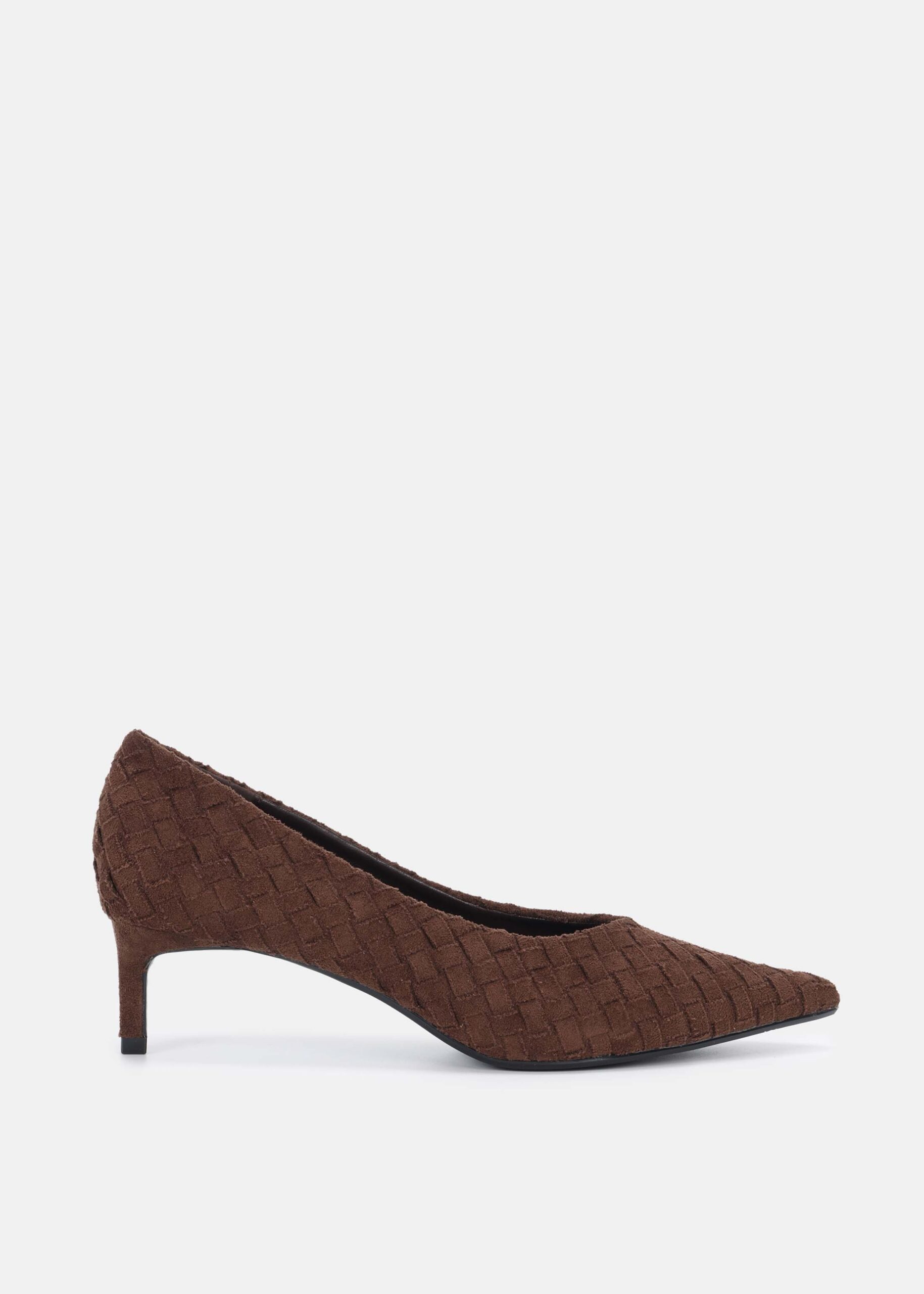 Women Woven Suede Heels Shoes