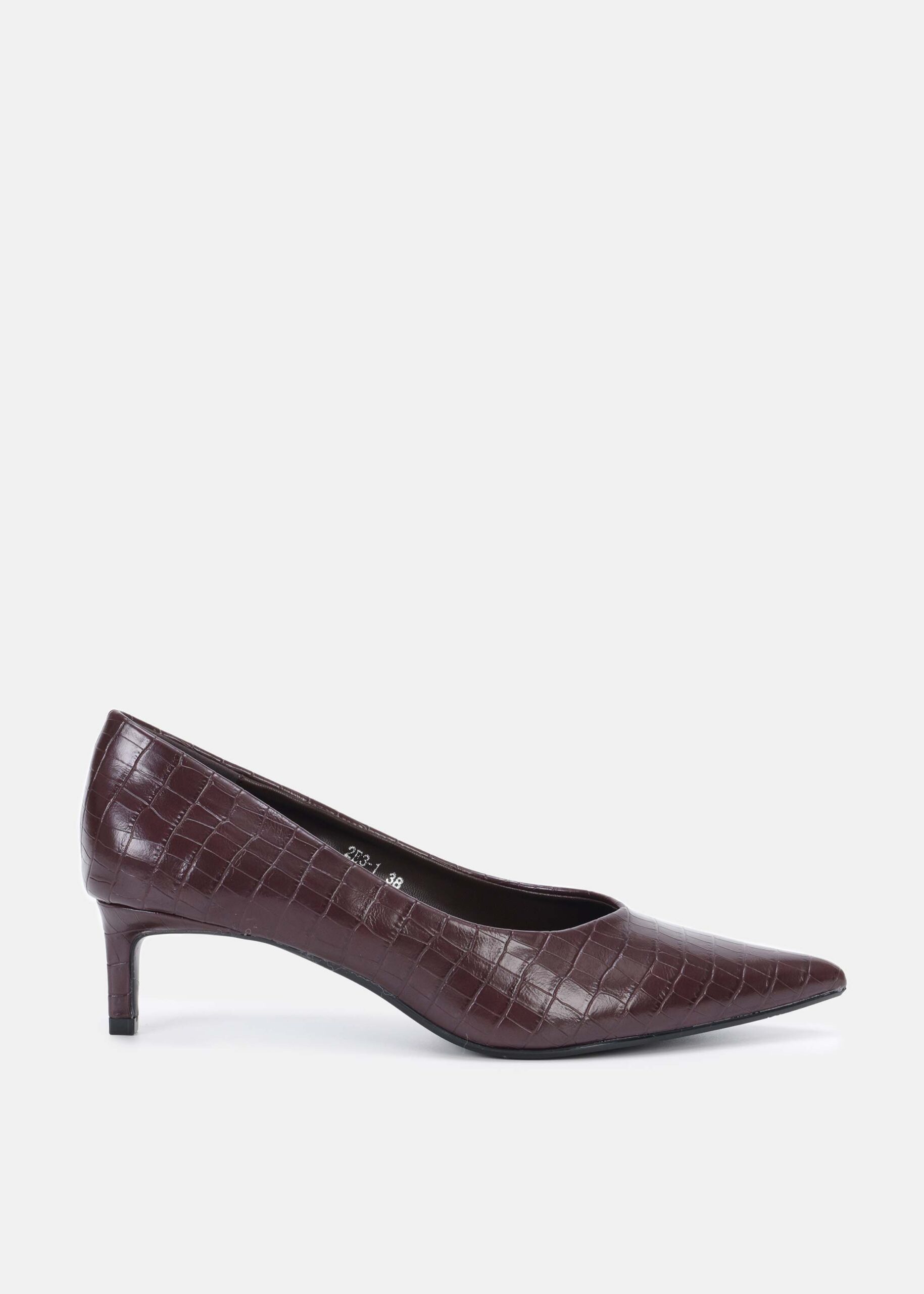 Women Croc-Embossed Heels Shoes