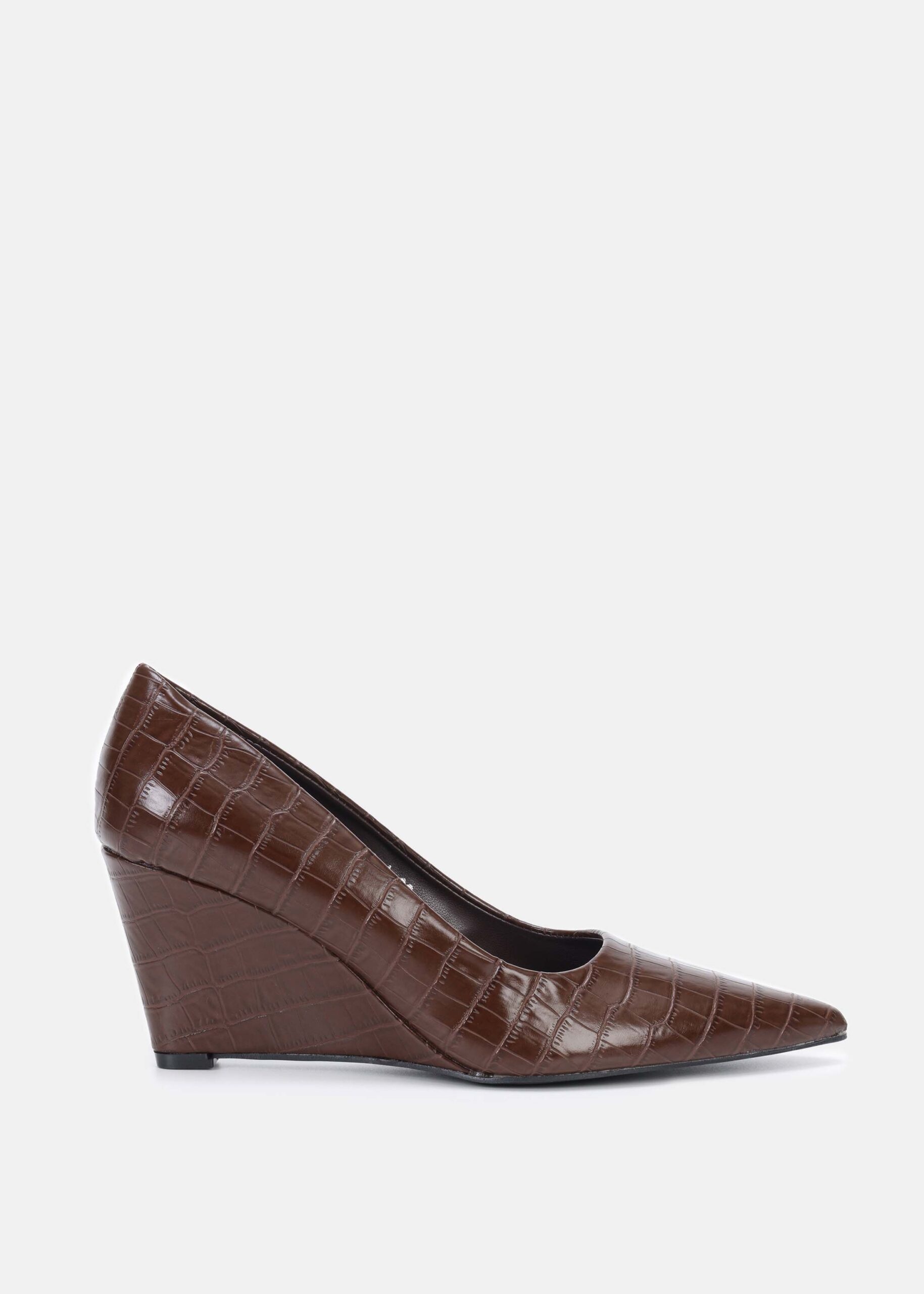 Women Croc-Embossed Wedge Heels Shoes