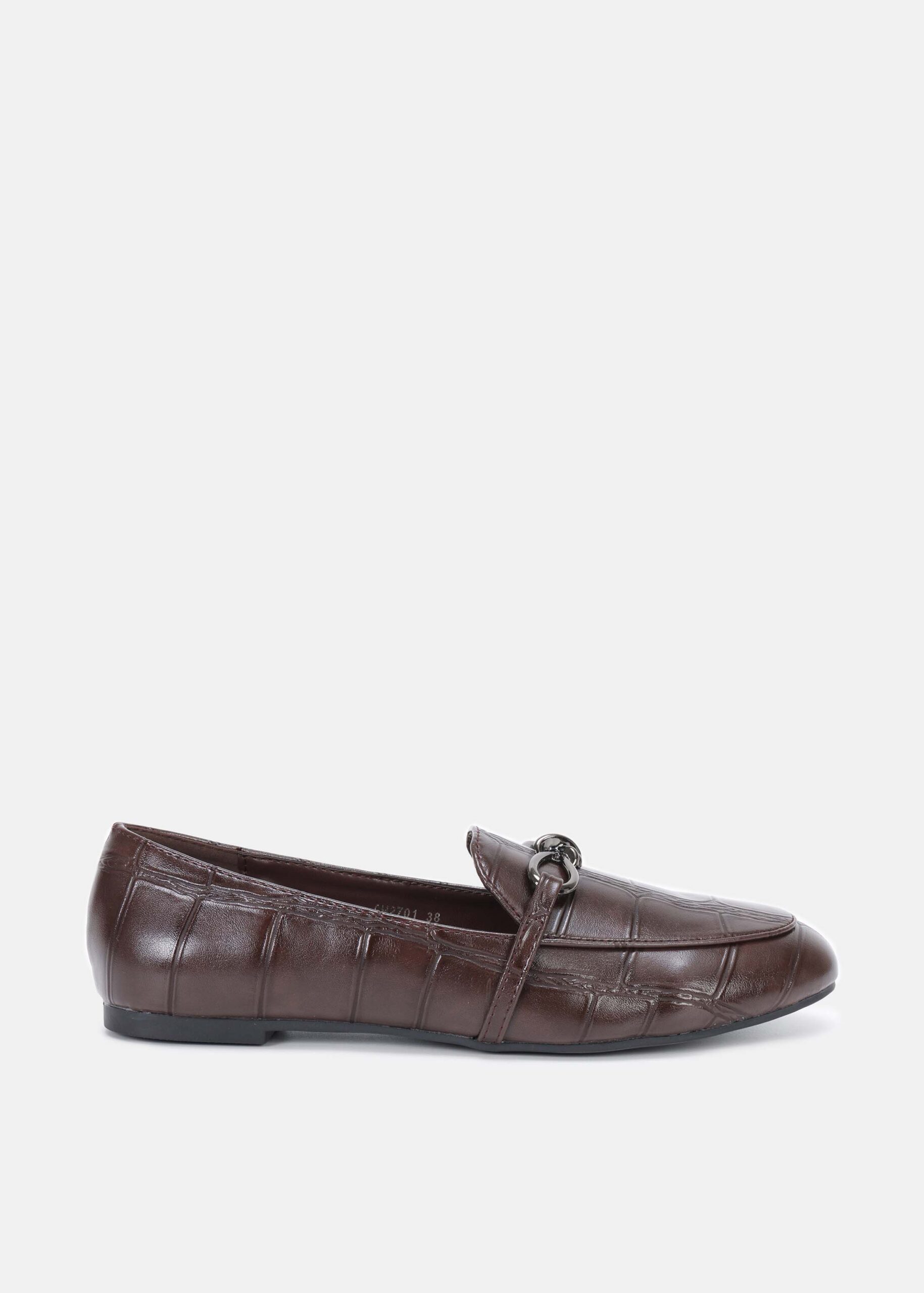 Women Croc-Embossed Loafers