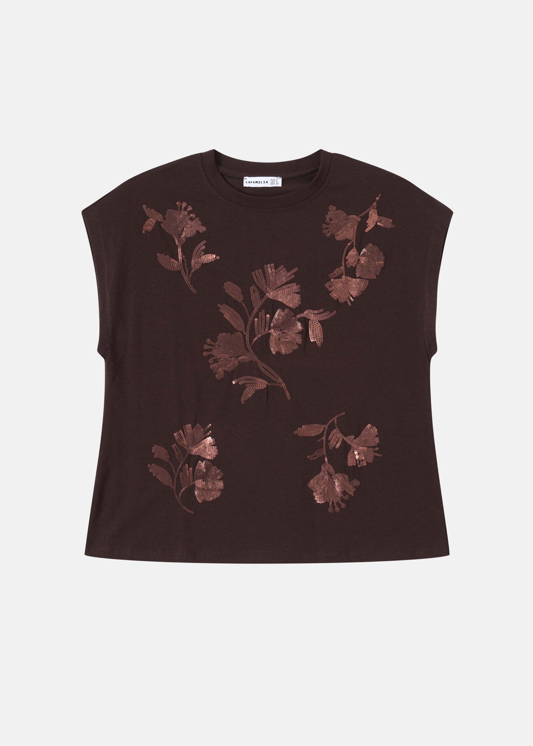 Women T-Shirt With Flower Embllishments