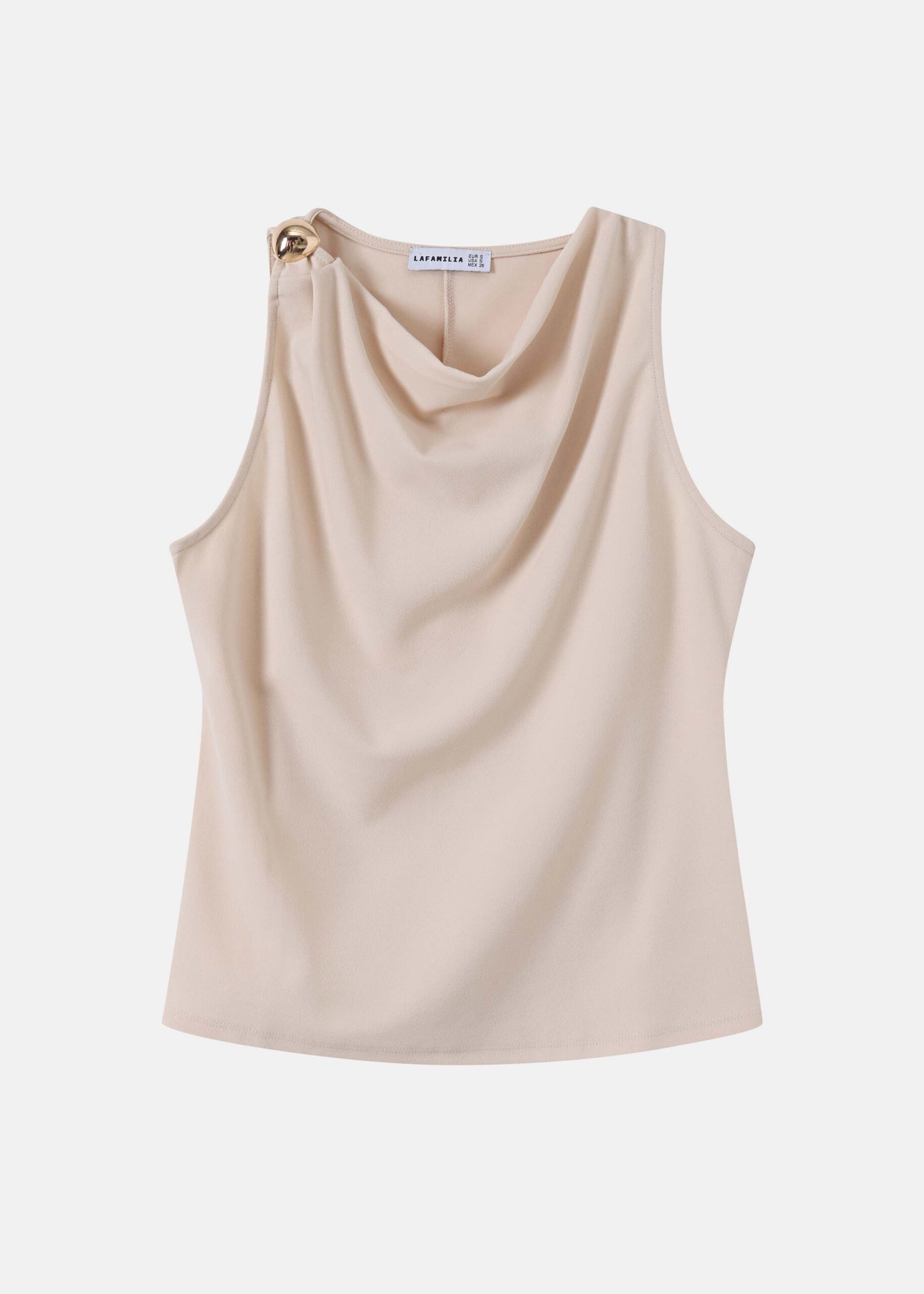 Women Cowl-Neck Sleeveless Top