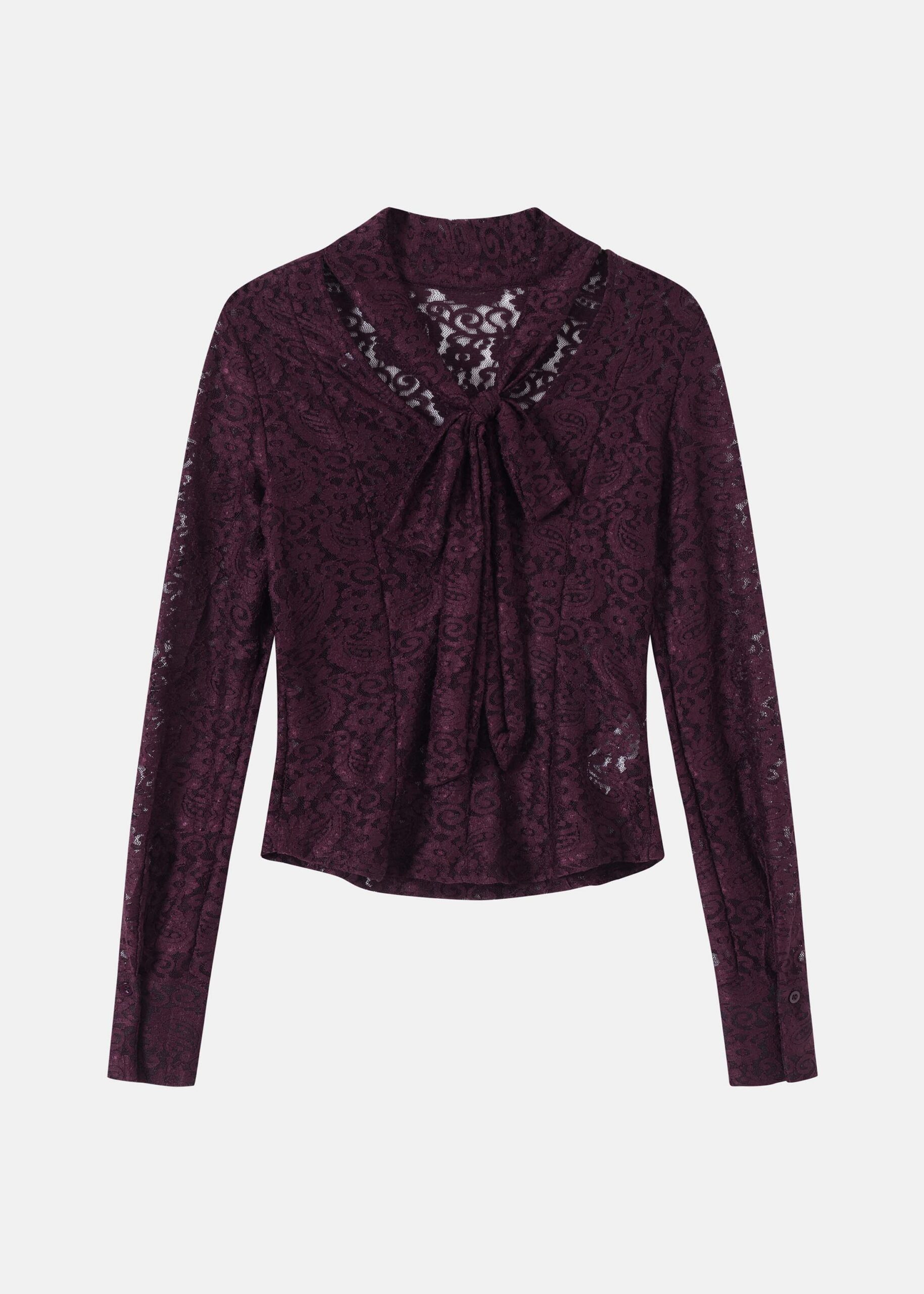 Women High-Neck Lace Blouse