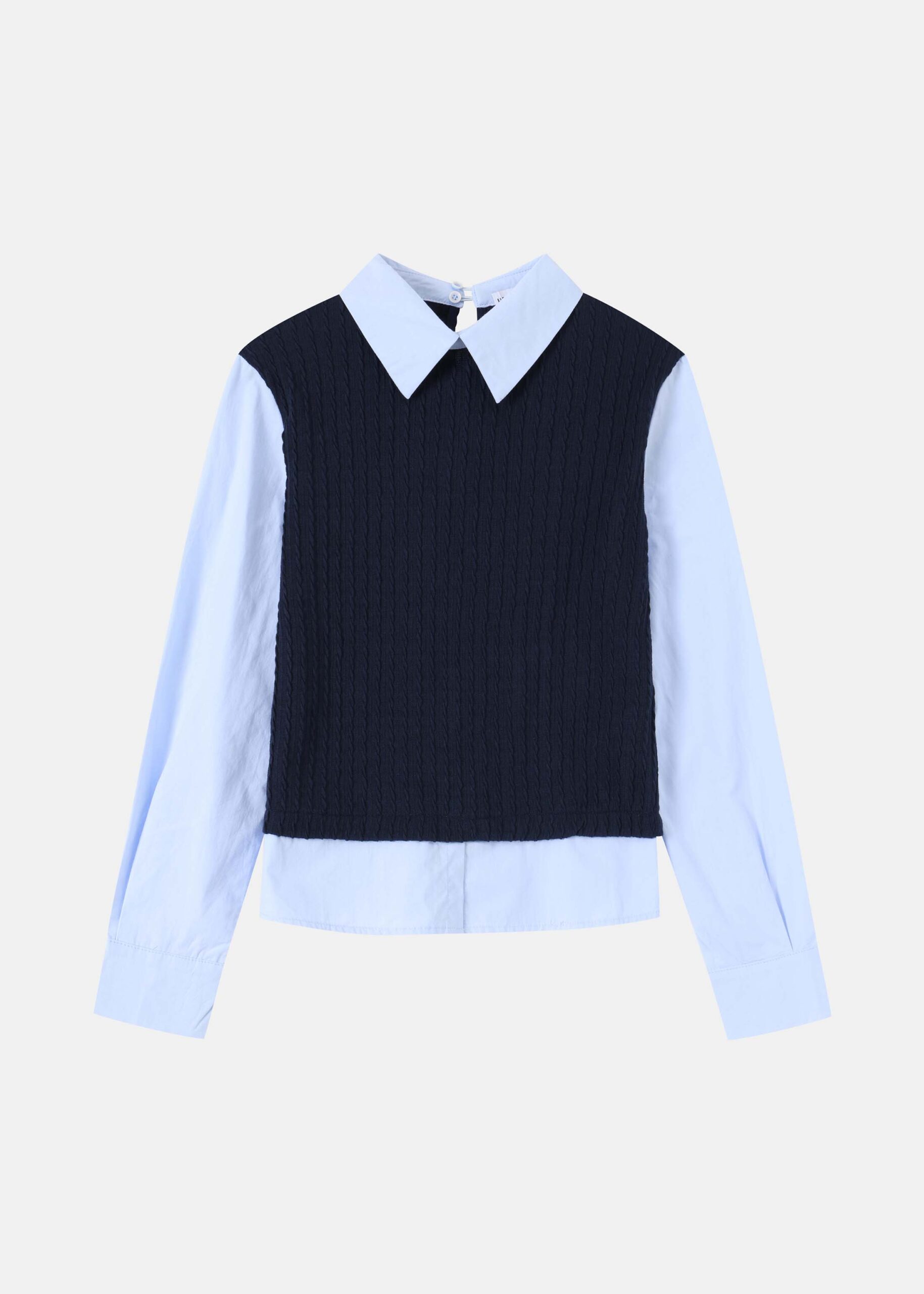 Women Classic Shirt with Knitted Top