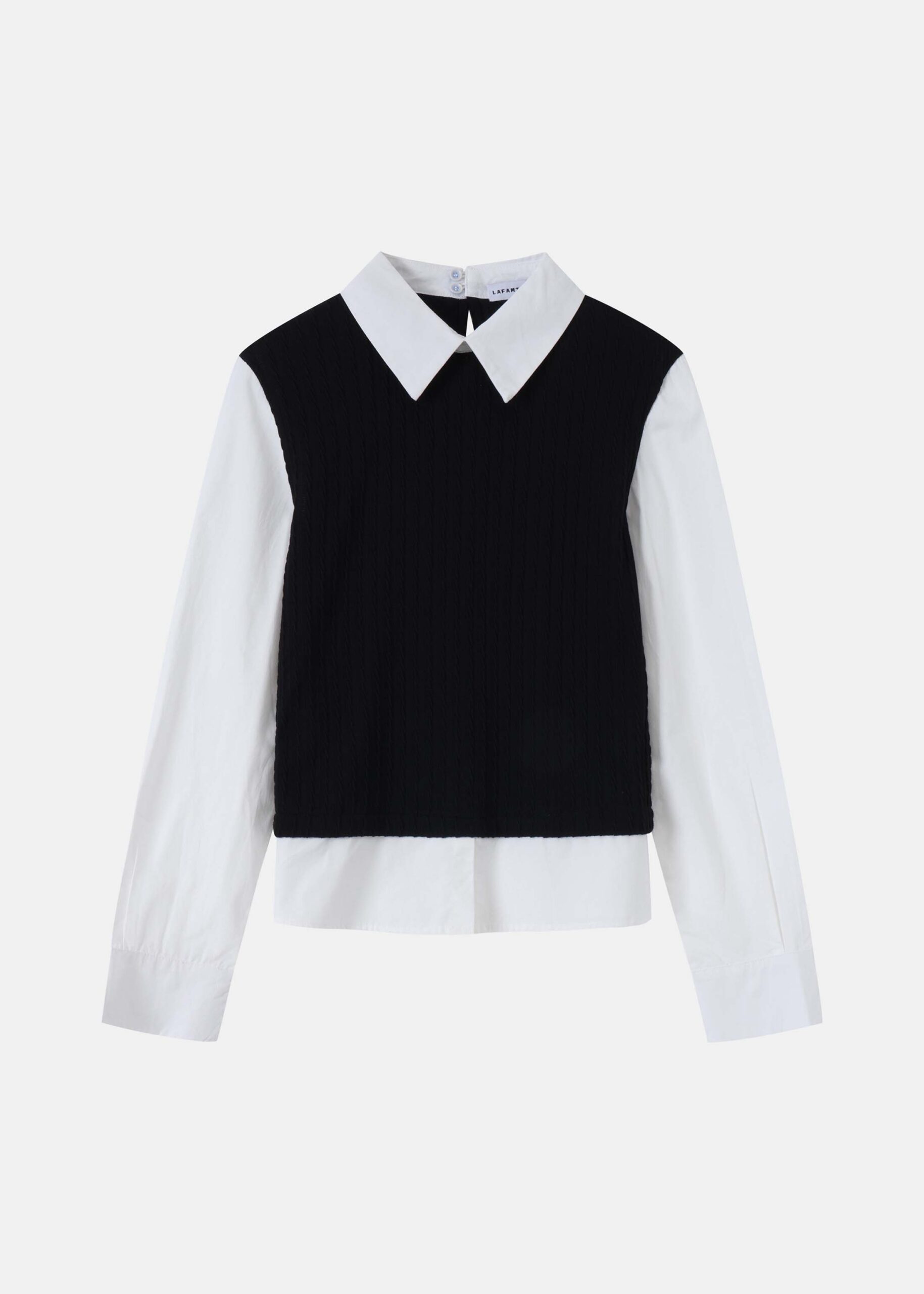 Women Classic Shirt with Knitted Top