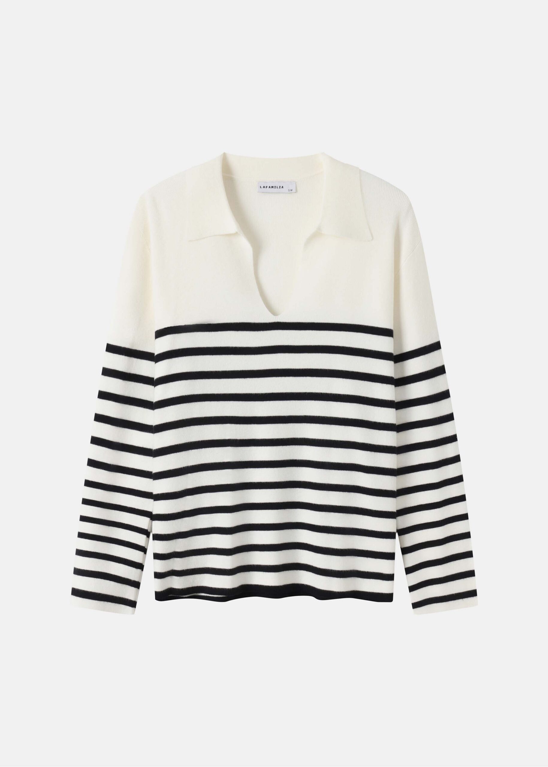 Women Striped Polo Sweatshirt