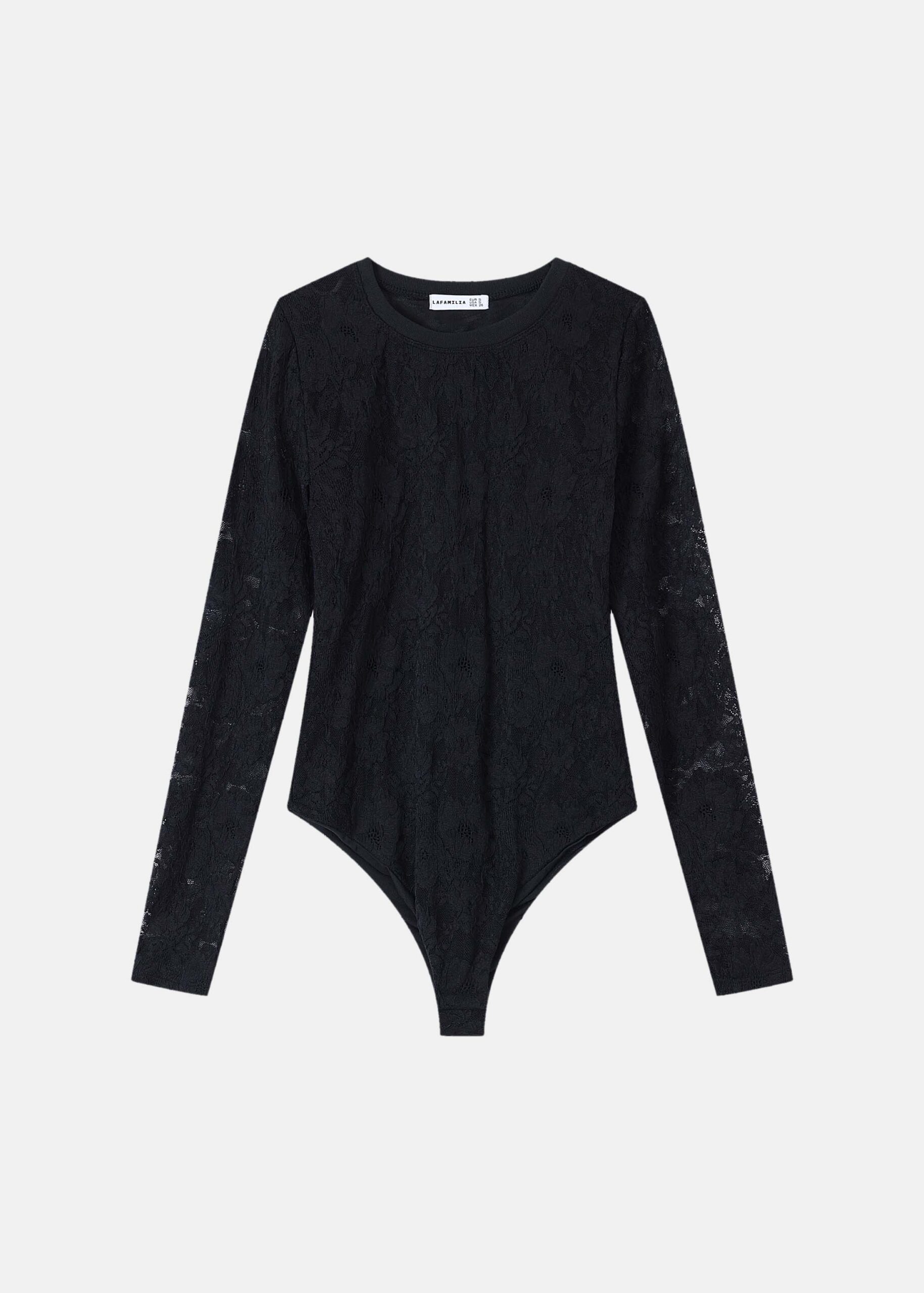 Women Round-Neckline Lace Bodysuit