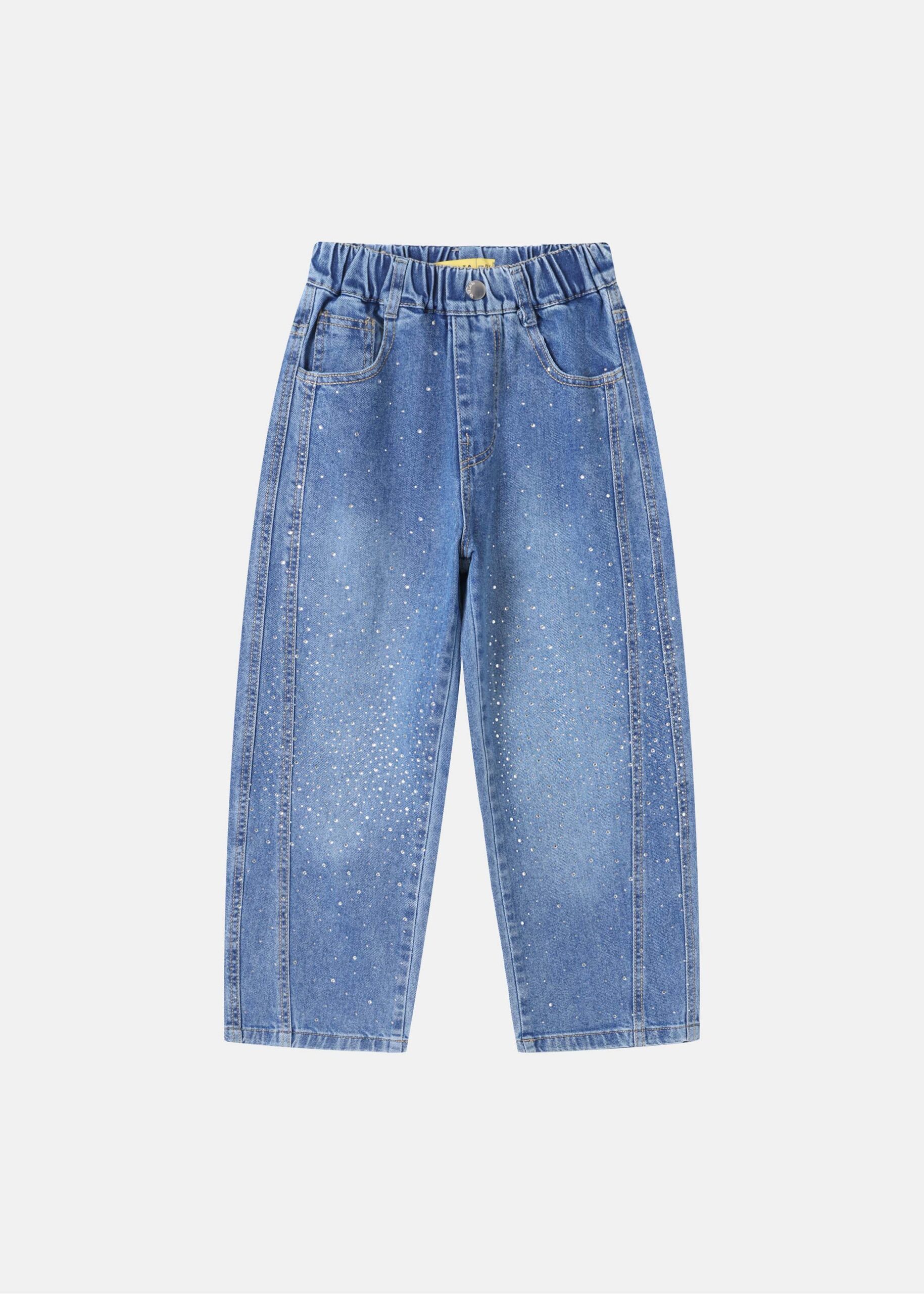 Kids Girl Strass Decor Jeans Trouser