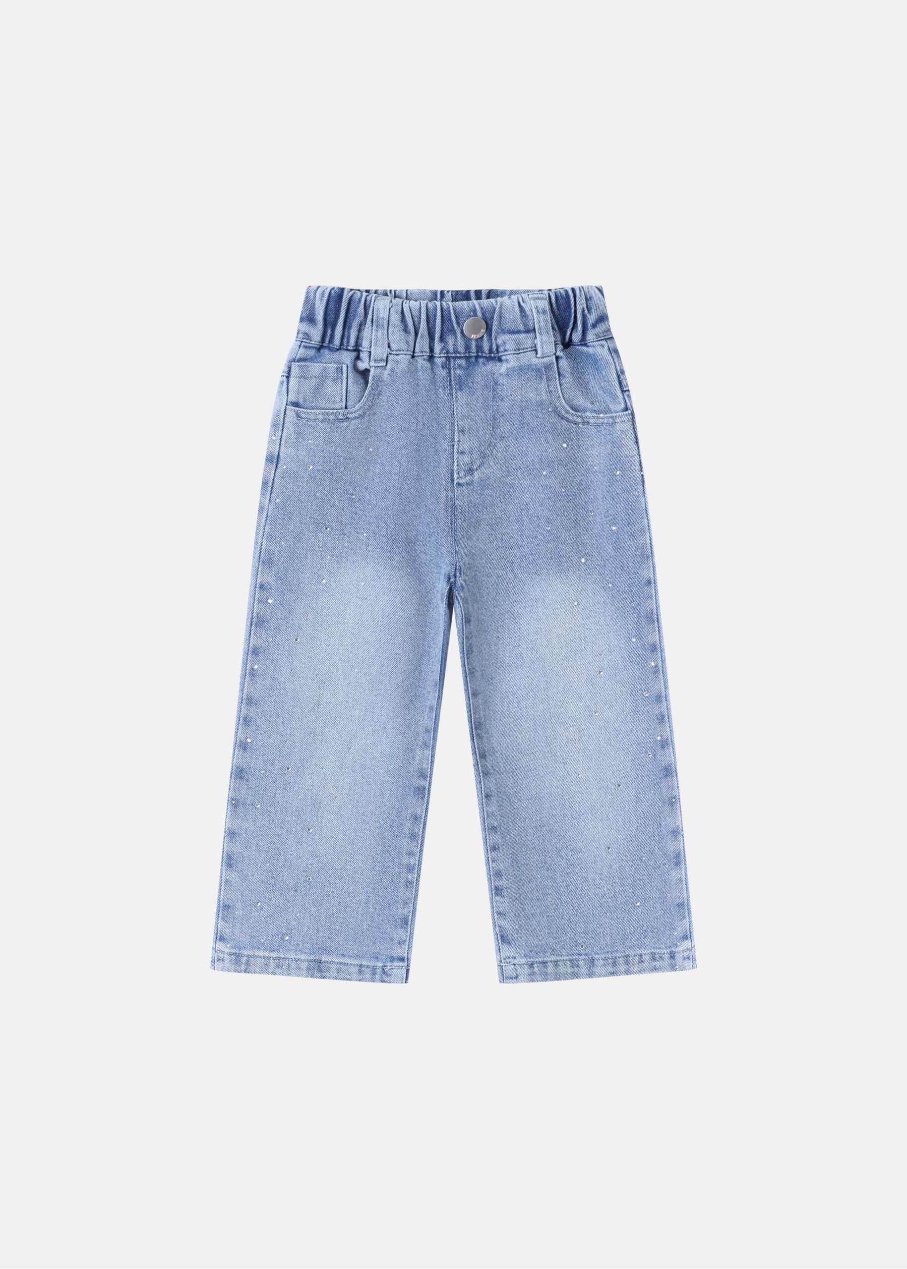 Baby Girl Strass Decor Jeans Trouser
