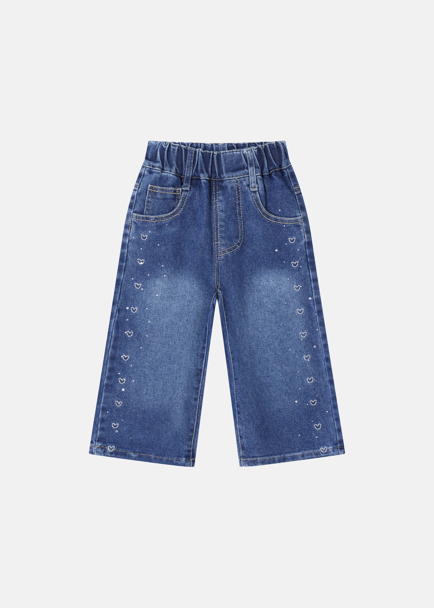 Baby Girl Strass Decor Jeans Trouser