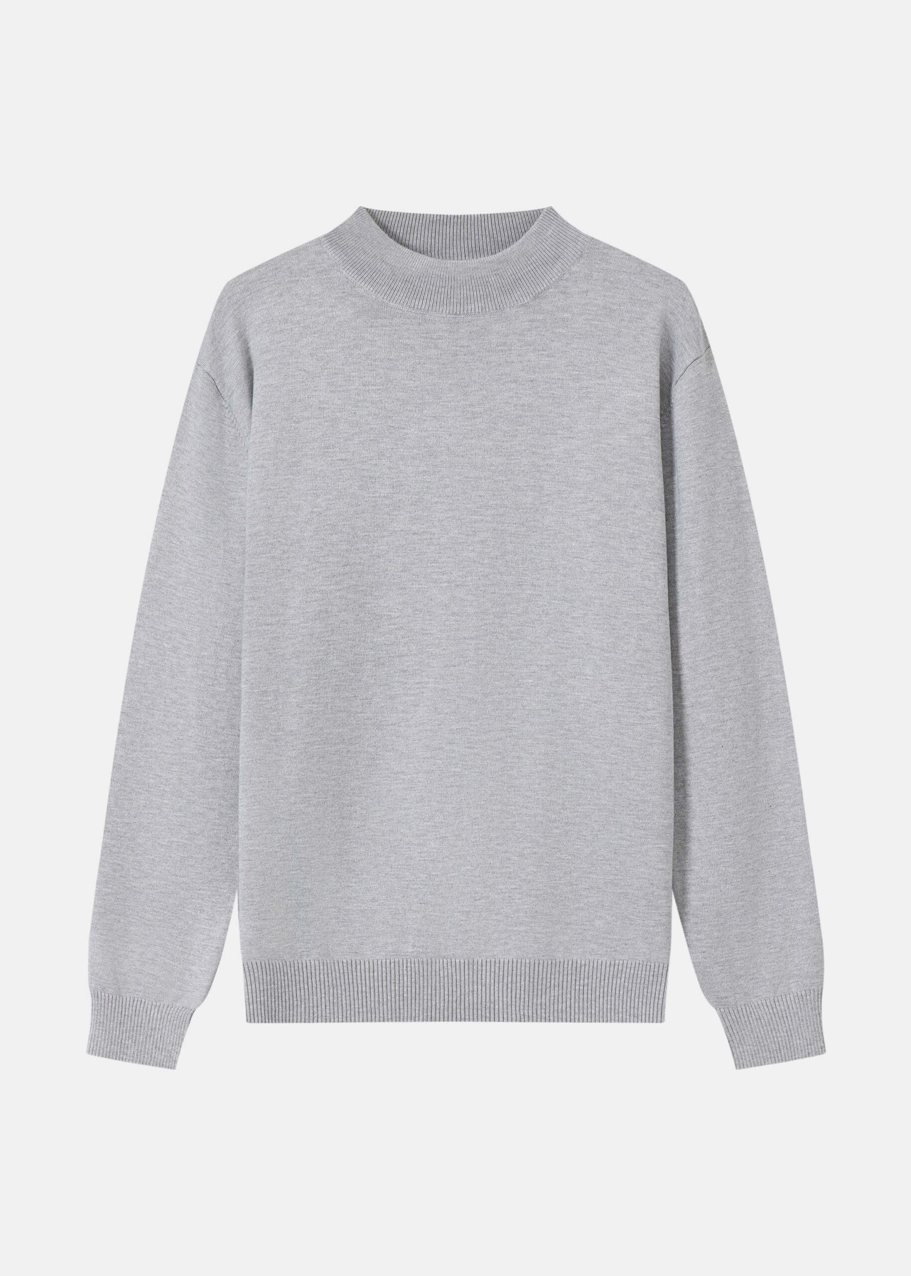 Men Mock-Neck Knit Blouse