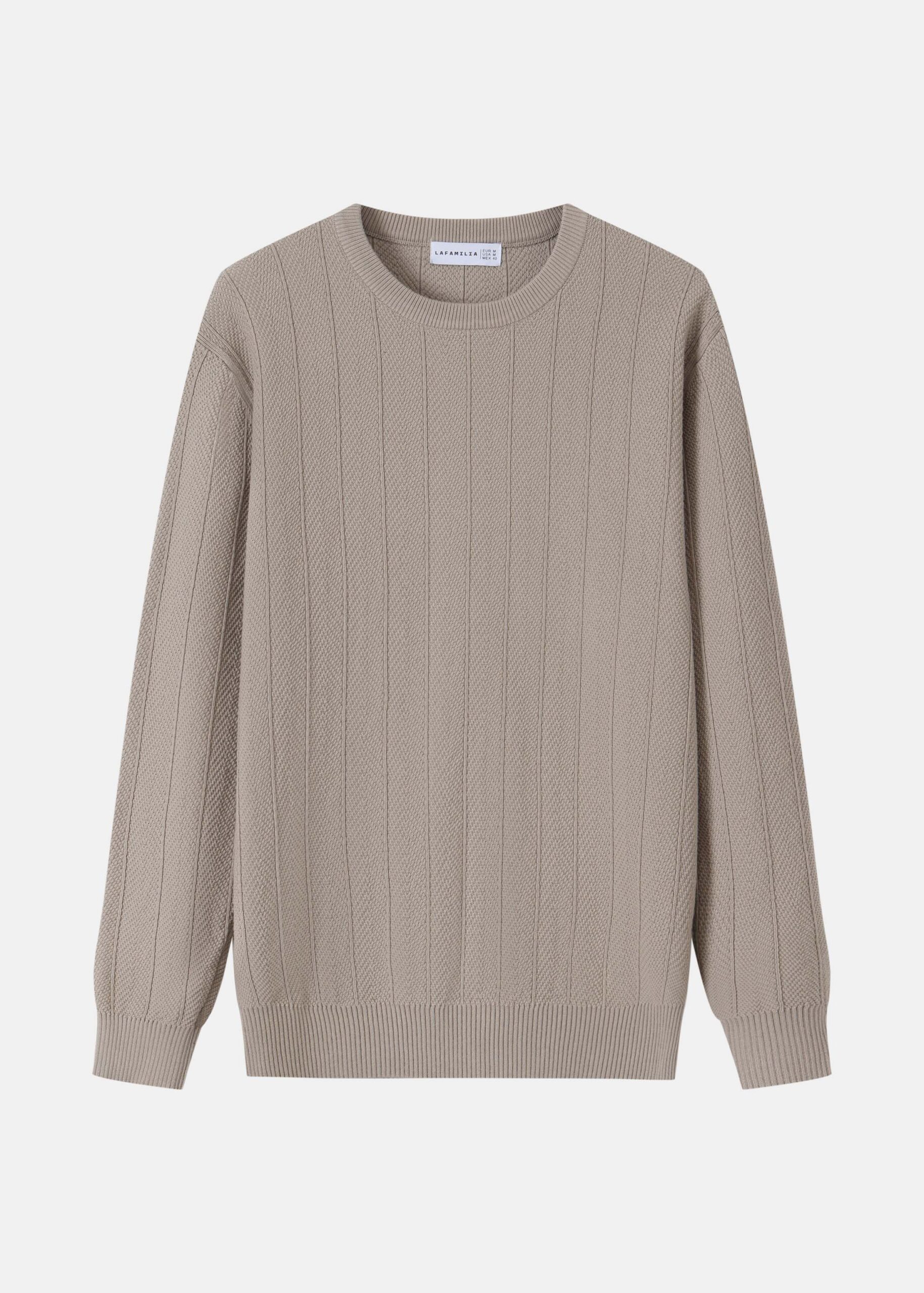 Men Crew-Neck Textured Knit Sweater