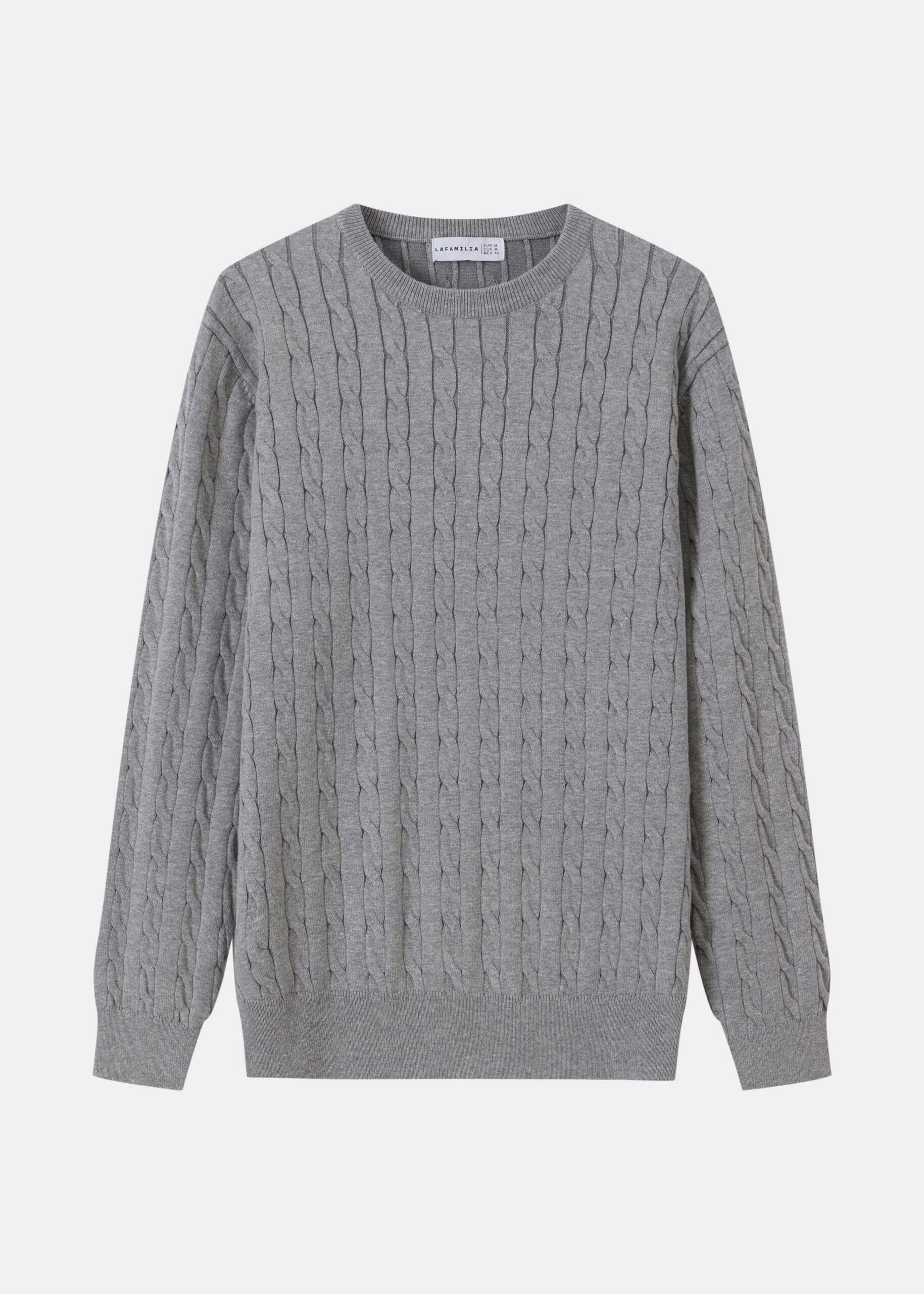 Men Crew-Neck Cable-Knit Sweater