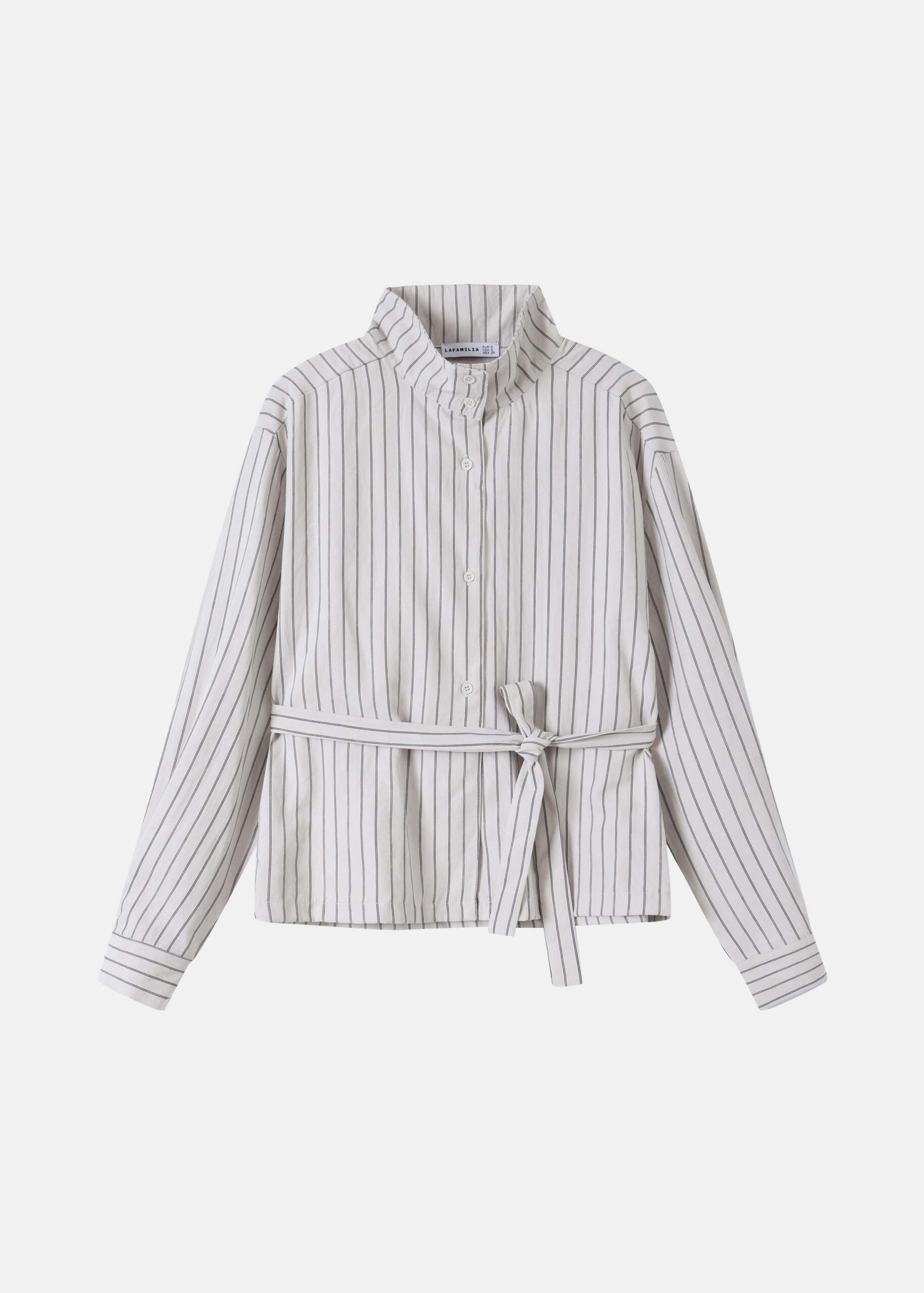 Women Striped Belted Shirt