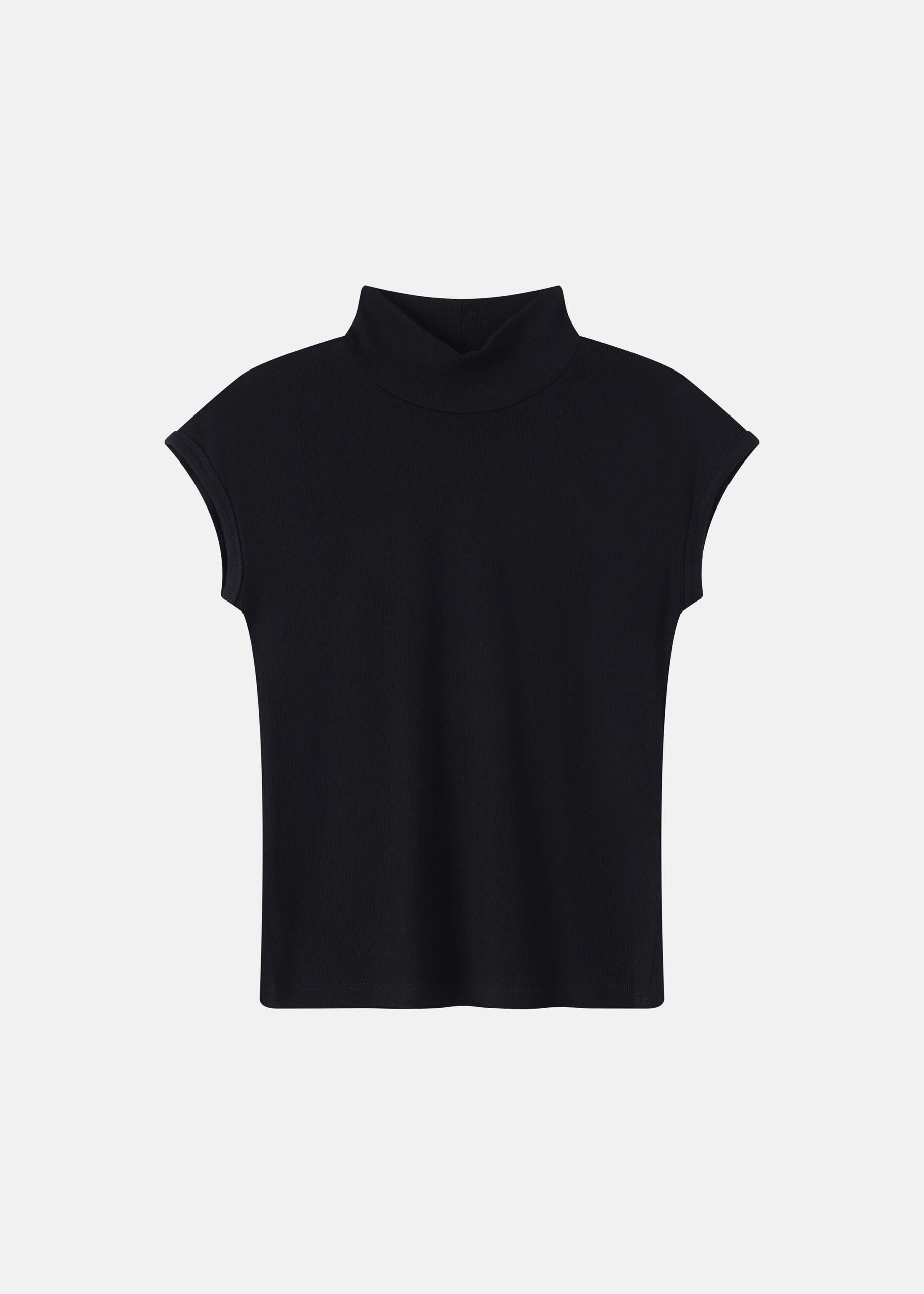 Women Short-Sleeves High-Neck Top