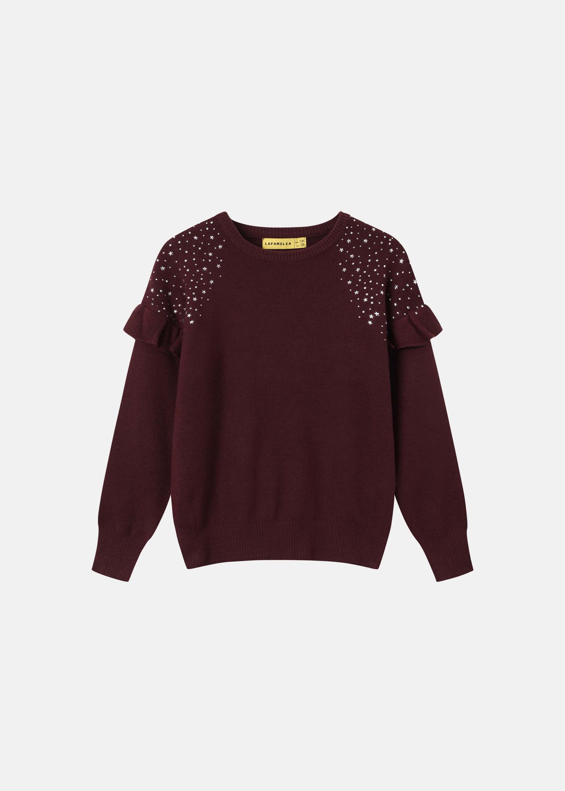 Kids Girl Sweater with Shoulder Ruffles